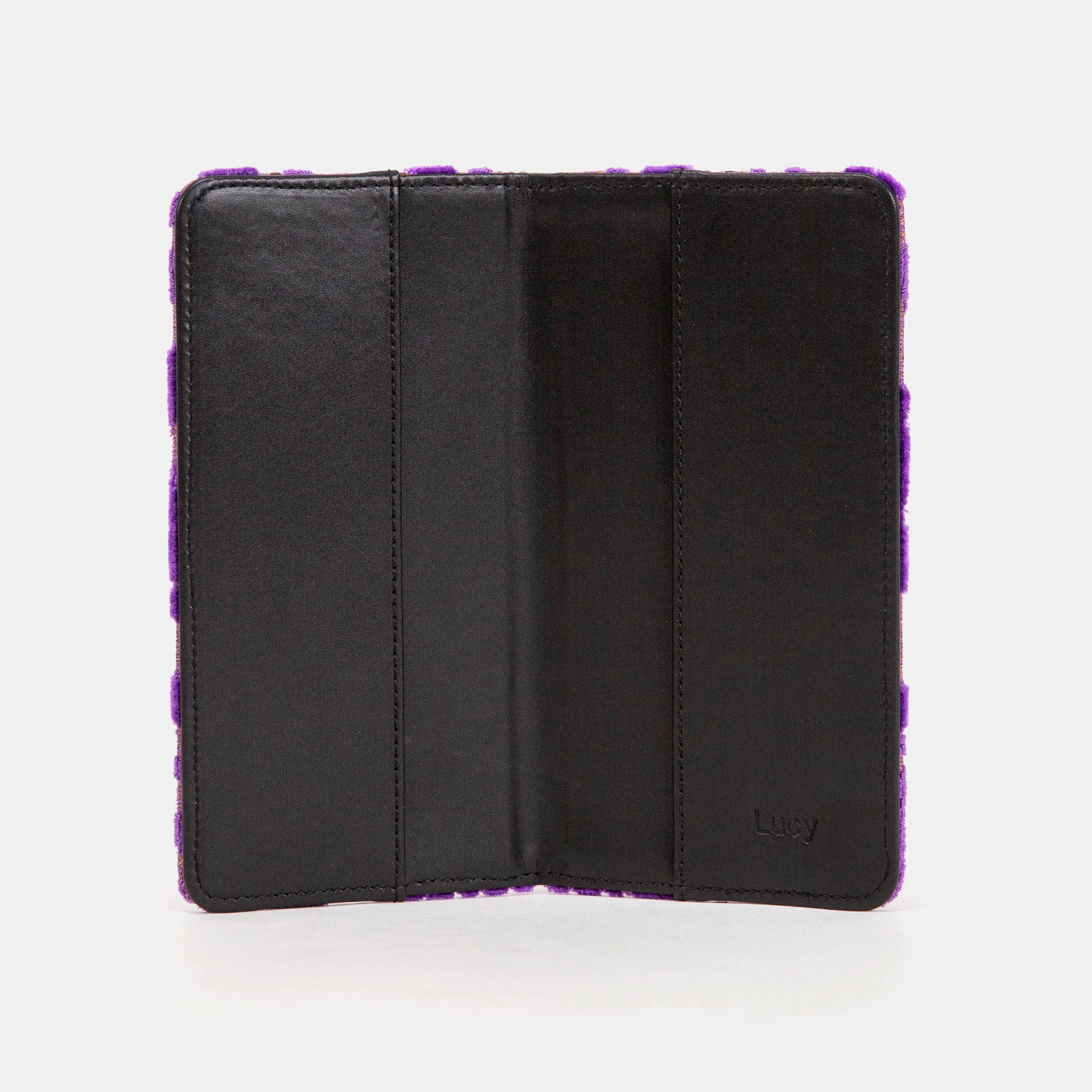 Burnout Velvet Purple Checkbook Cover - Image 3