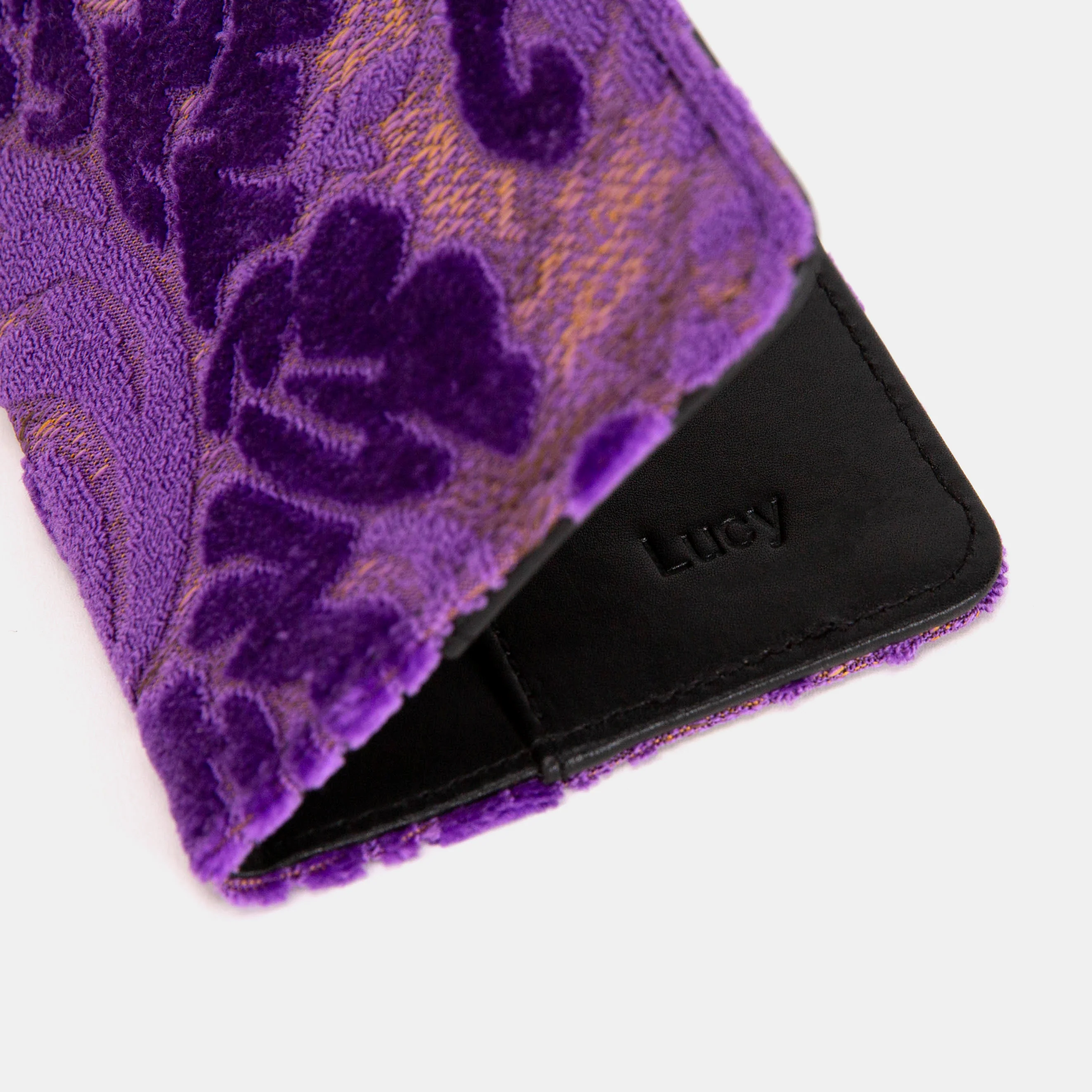 Burnout Velvet Purple Checkbook Cover - Image 4