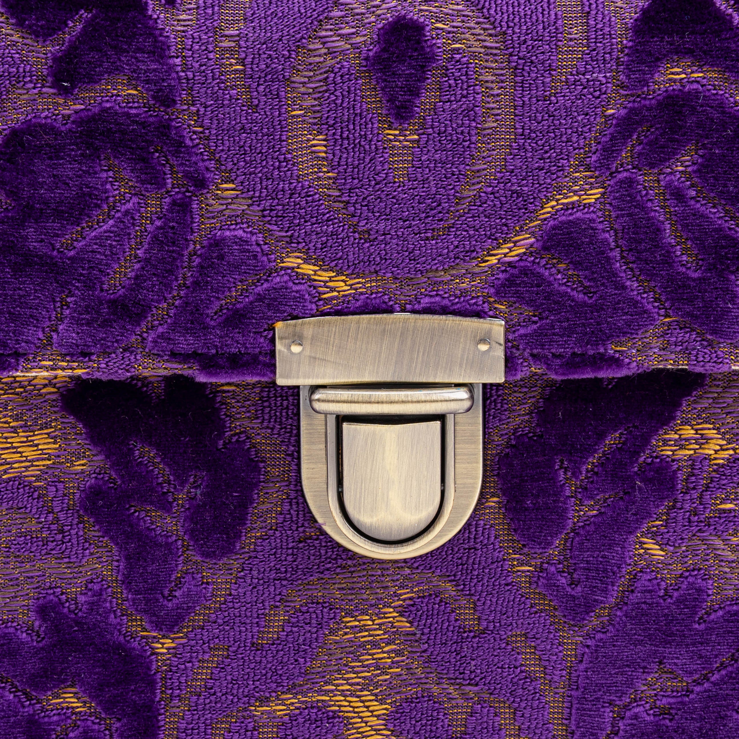 Burnout Velvet Purple Clara Medium Train Case Purse - Image 10