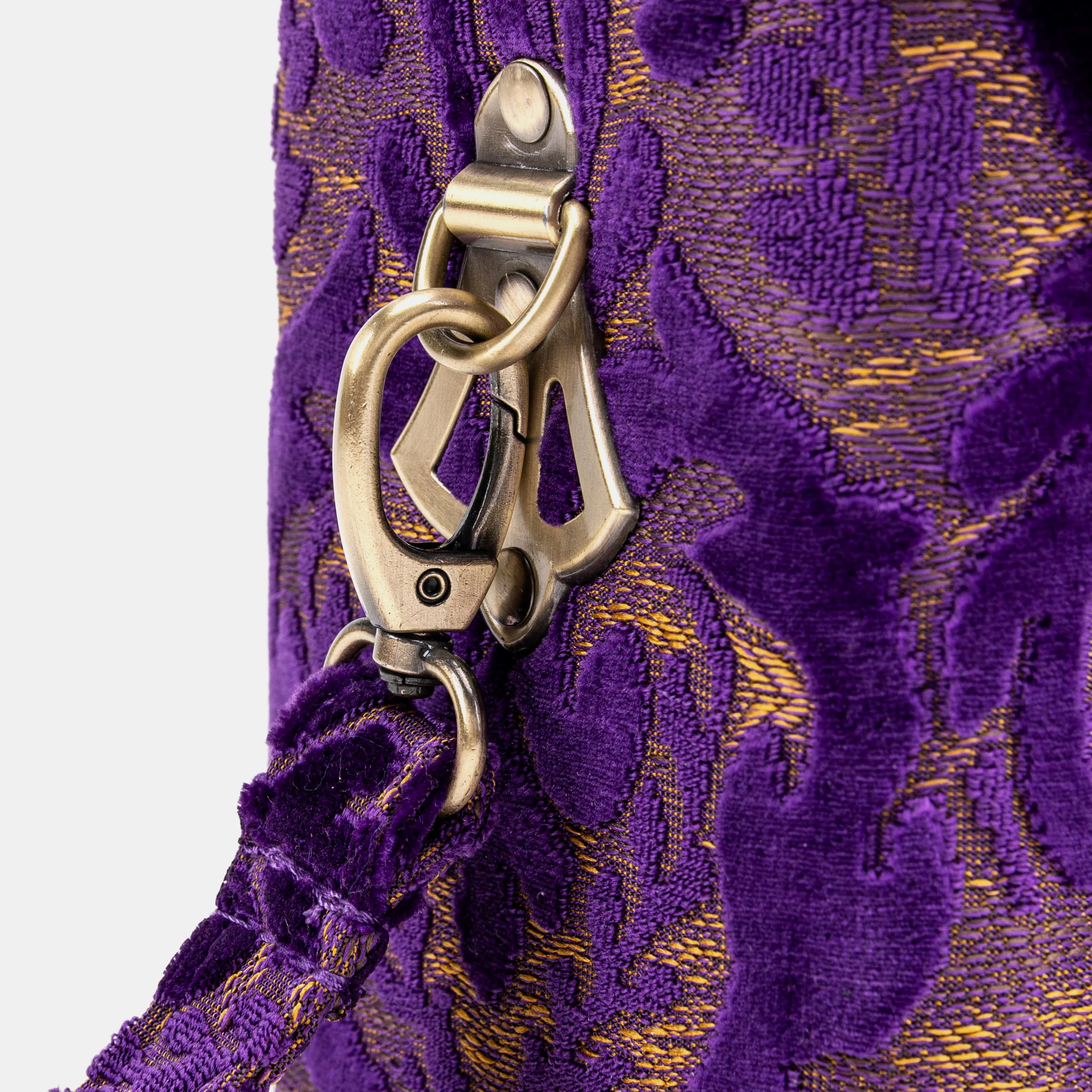 Burnout Velvet Purple Clara Medium Train Case Purse - Image 9