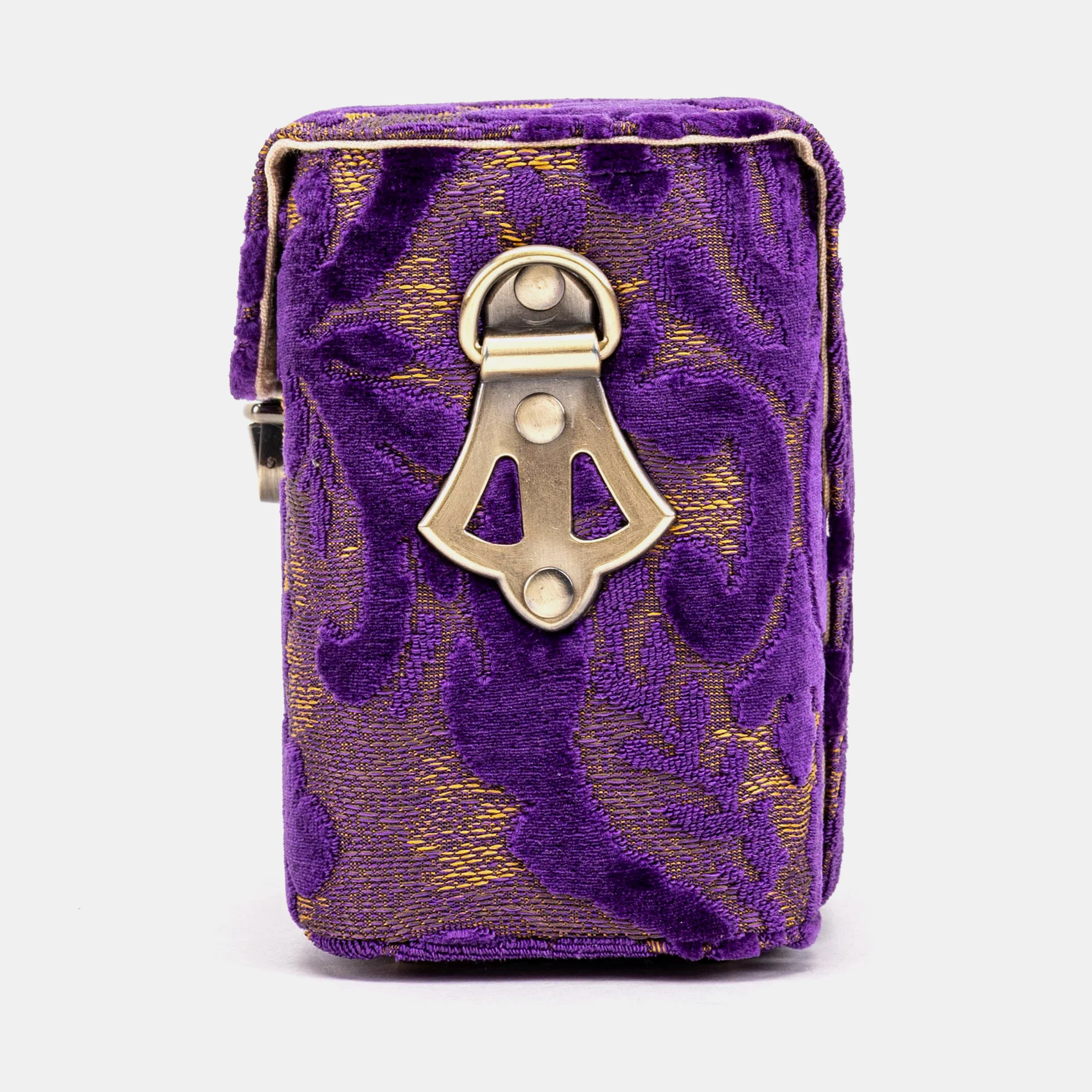 Burnout Velvet Purple Emma Small Train Case Crossbody - Image 6