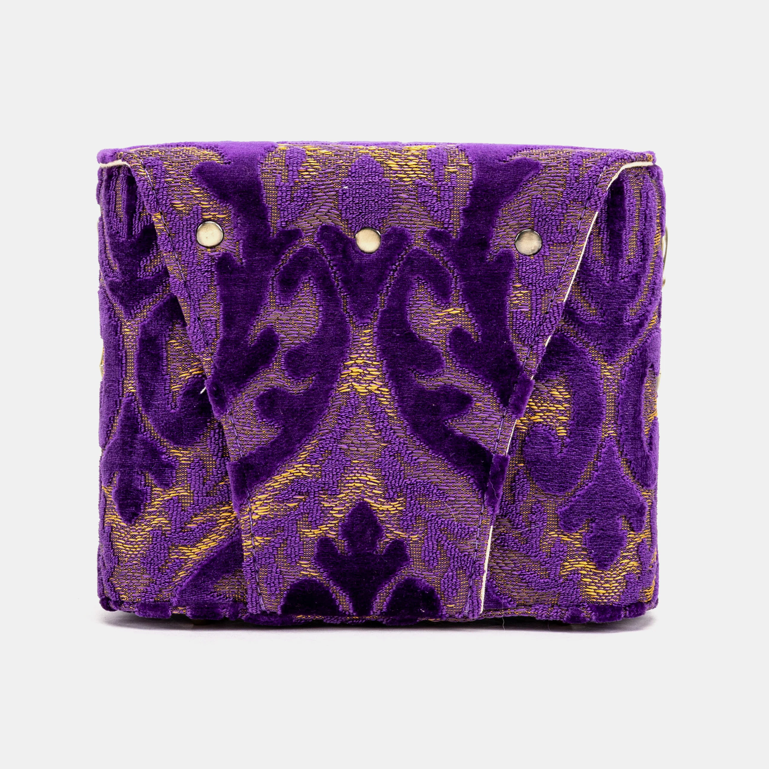Burnout Velvet Purple Emma Small Train Case Crossbody - Image 7