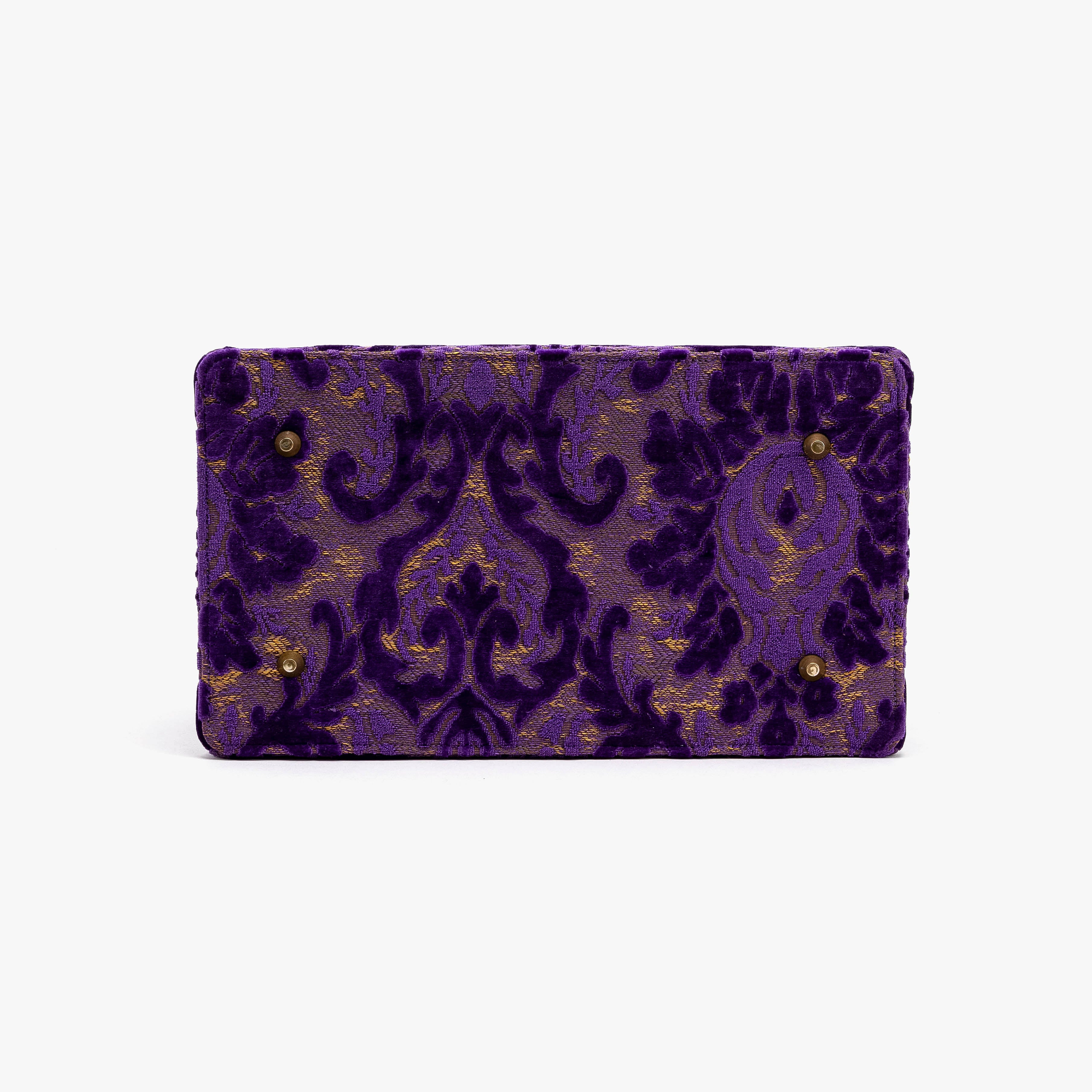 Burnout Velvet Purple Genevieve Carpet Gladstone Bag - Image 11
