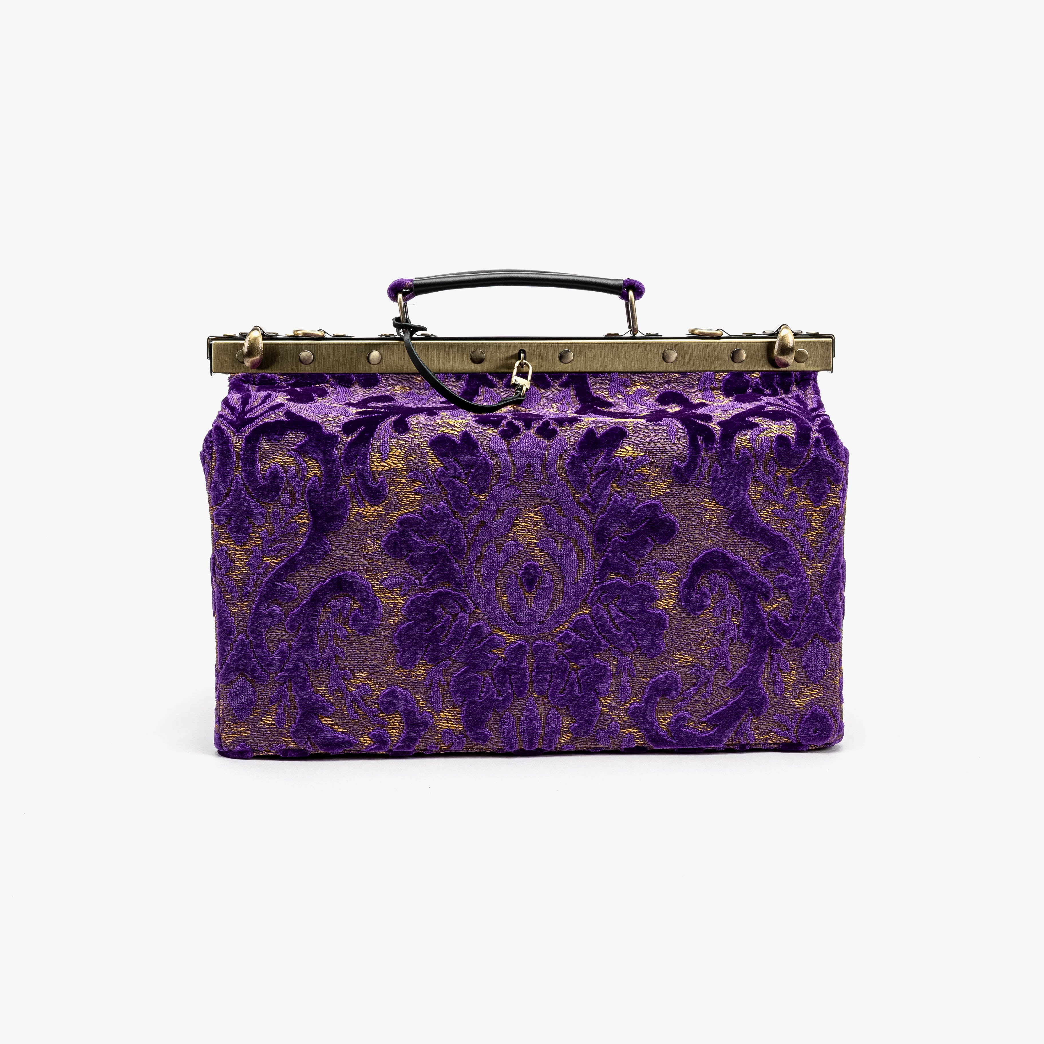 Burnout Velvet Purple Genevieve Carpet Gladstone Bag - Image 2