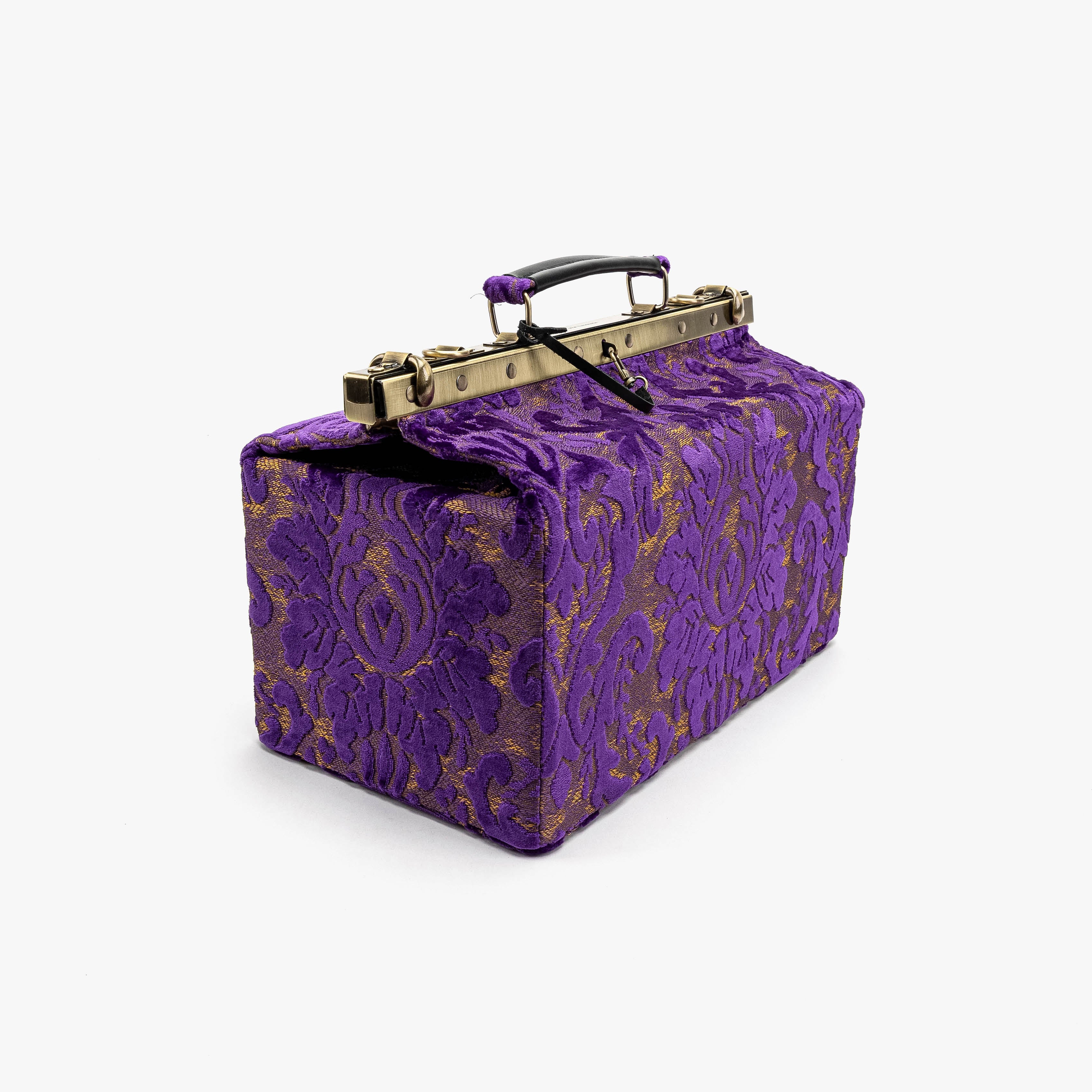 Burnout Velvet Purple Genevieve Carpet Gladstone Bag - Image 3