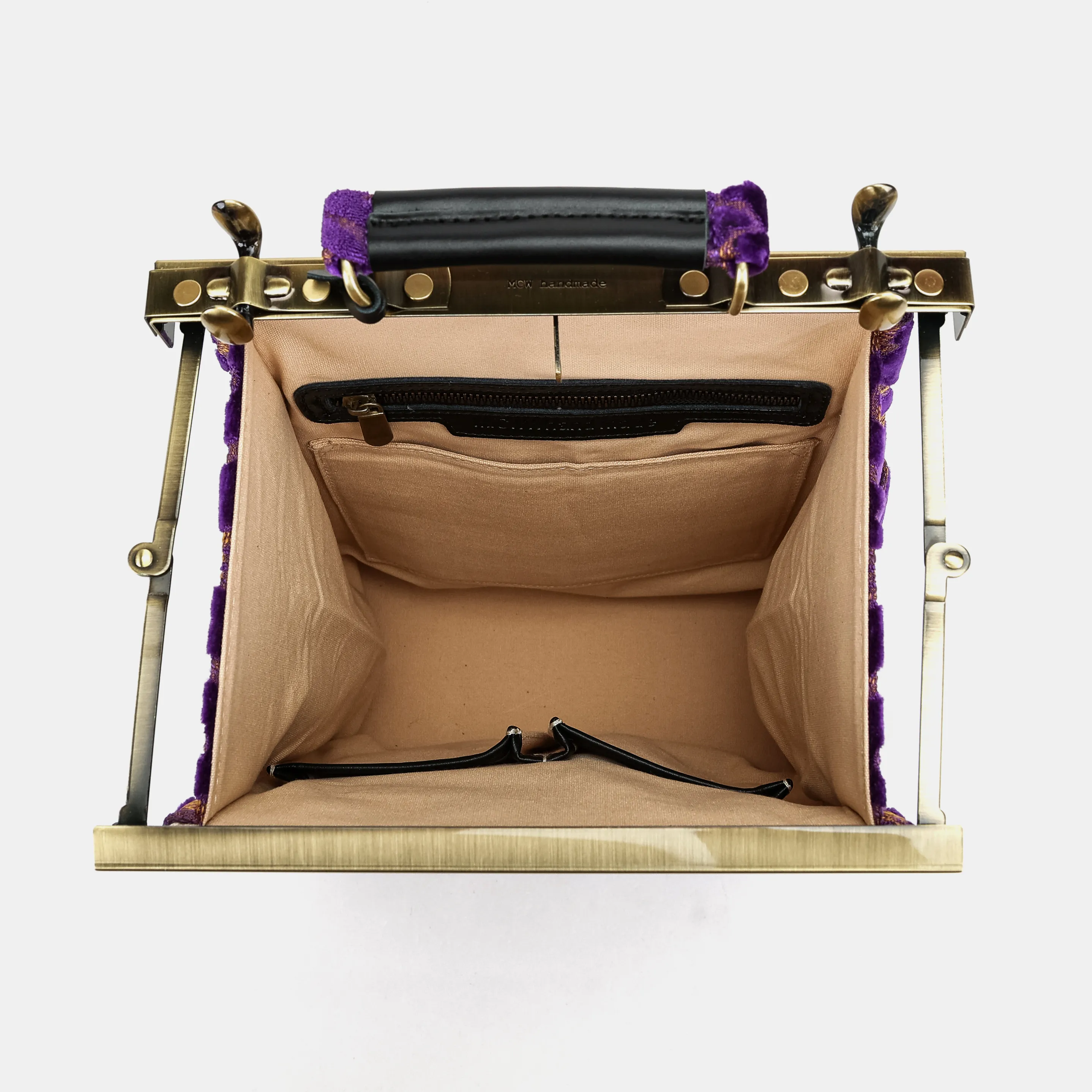 Burnout Velvet Purple Helena Carpet Backpack Gladstone Bag - Image 8