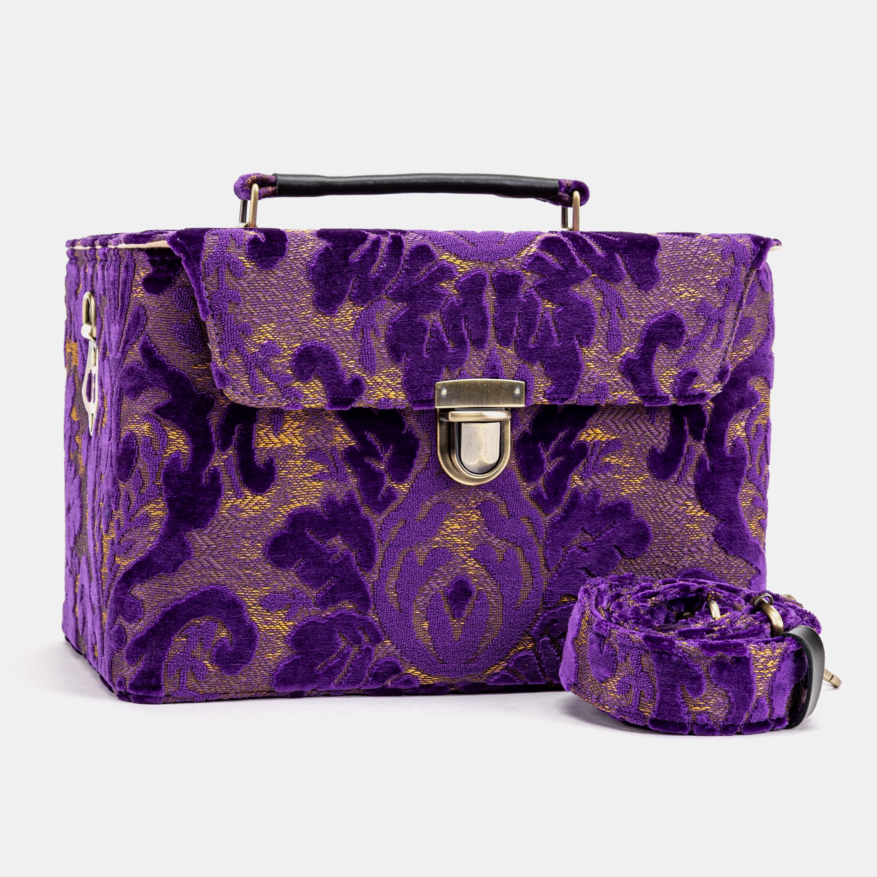 Burnout Velvet Purple Josephine Large Train Case - Image 2