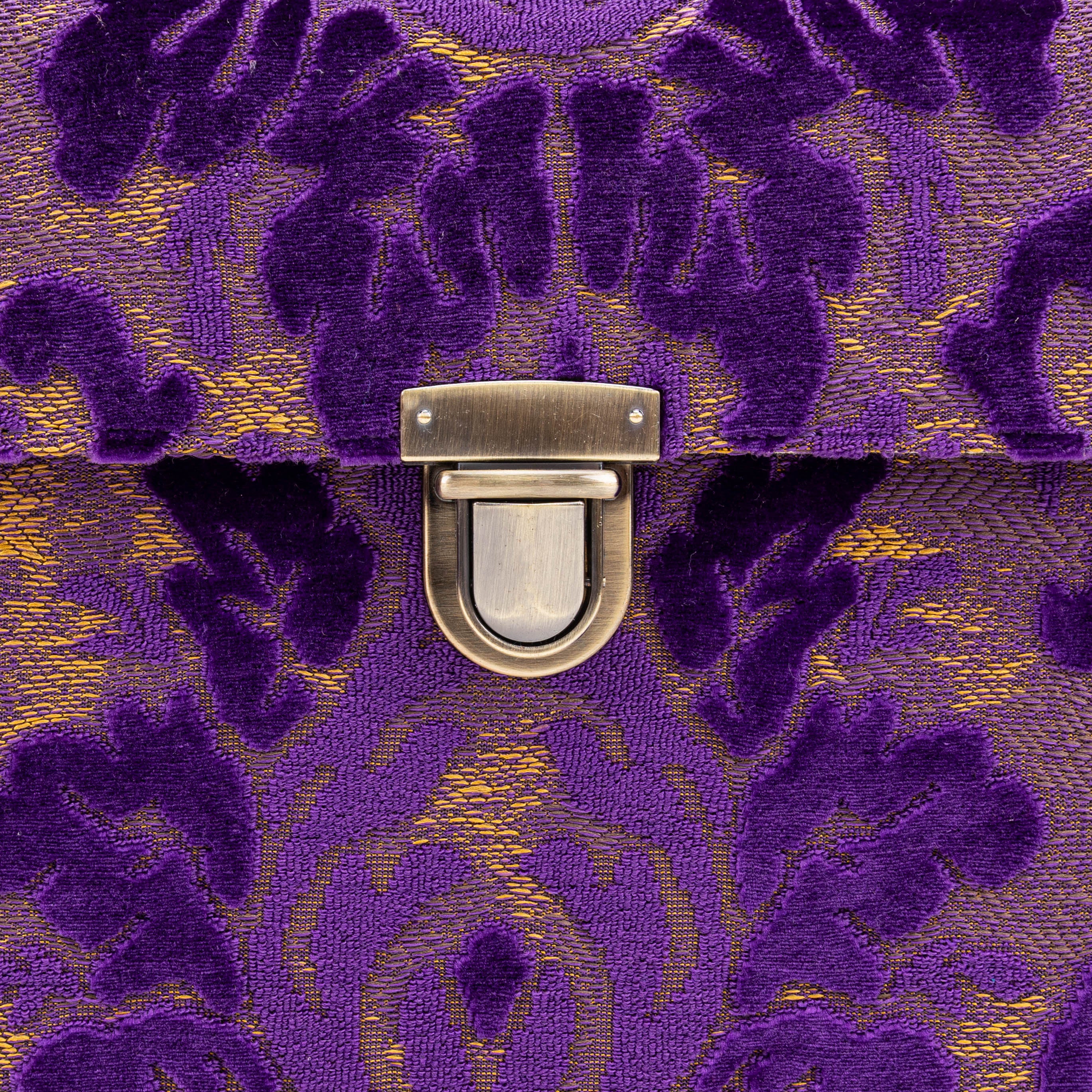 Burnout Velvet Purple Josephine Large Train Case - Image 9