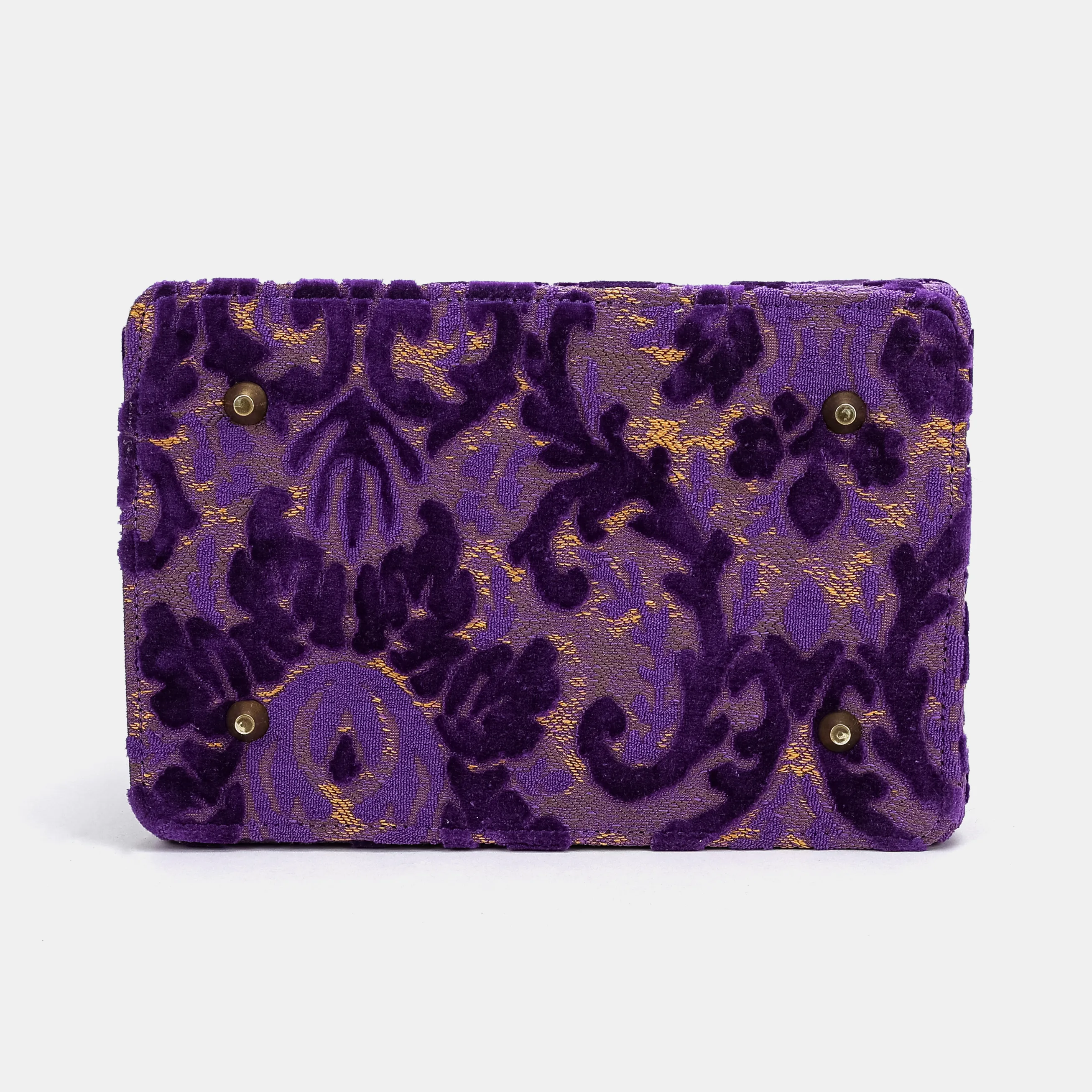 Burnout Velvet Purple Vivienne Carpet Purse Gladstone Bag - Image 10