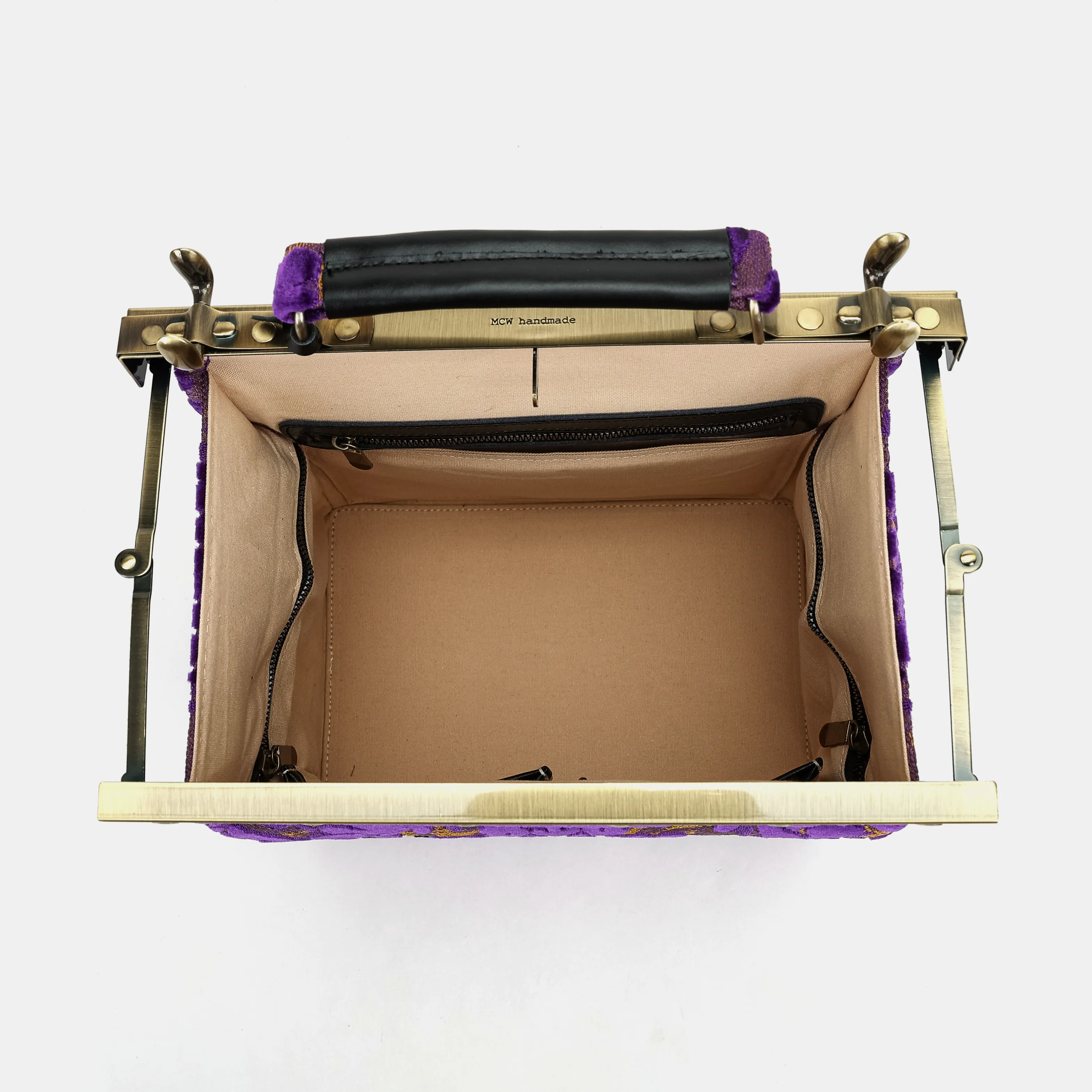 Burnout Velvet Purple Vivienne Carpet Purse Gladstone Bag - Image 8