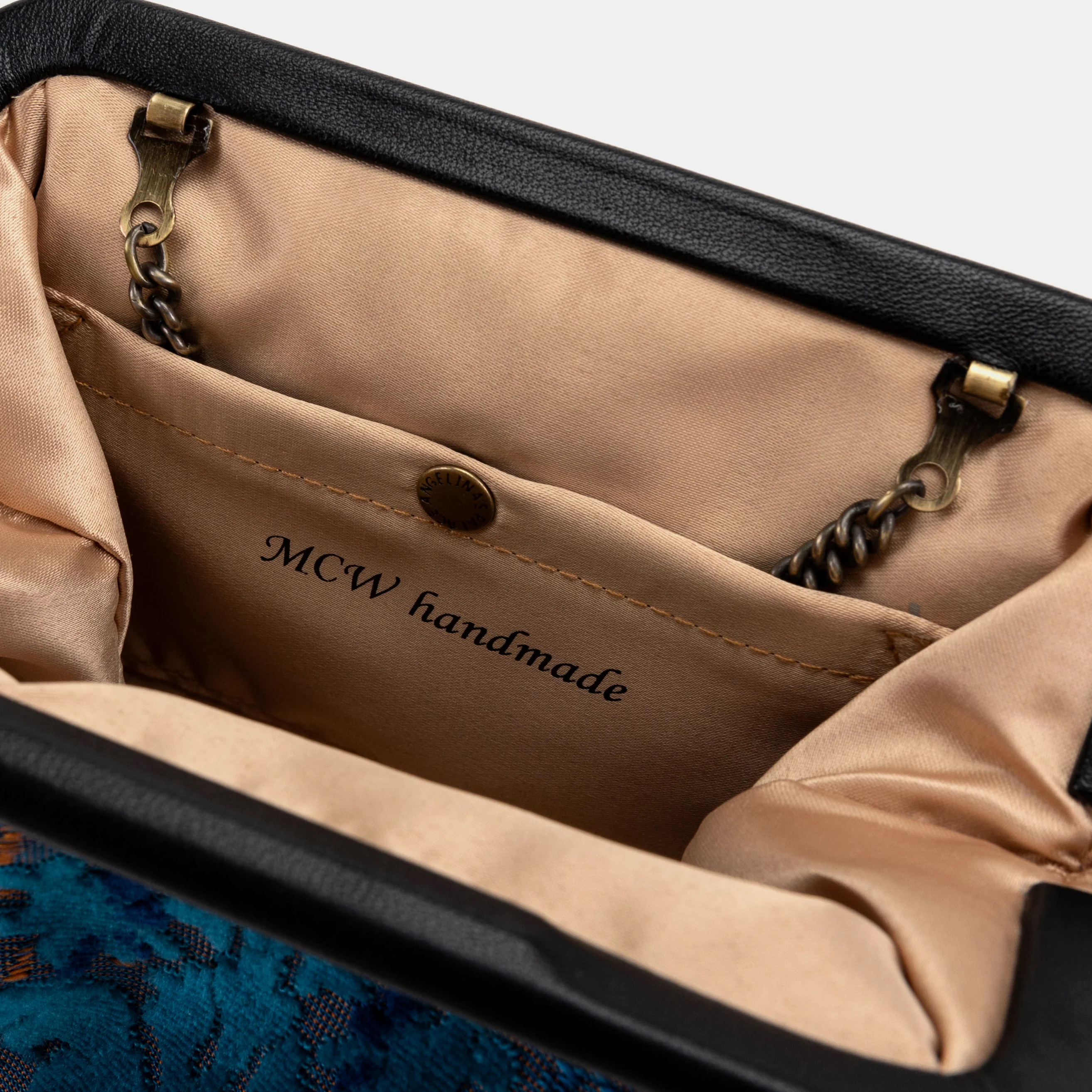 Burnout Velvet Revival Aqua Alma Clutch - Image 3