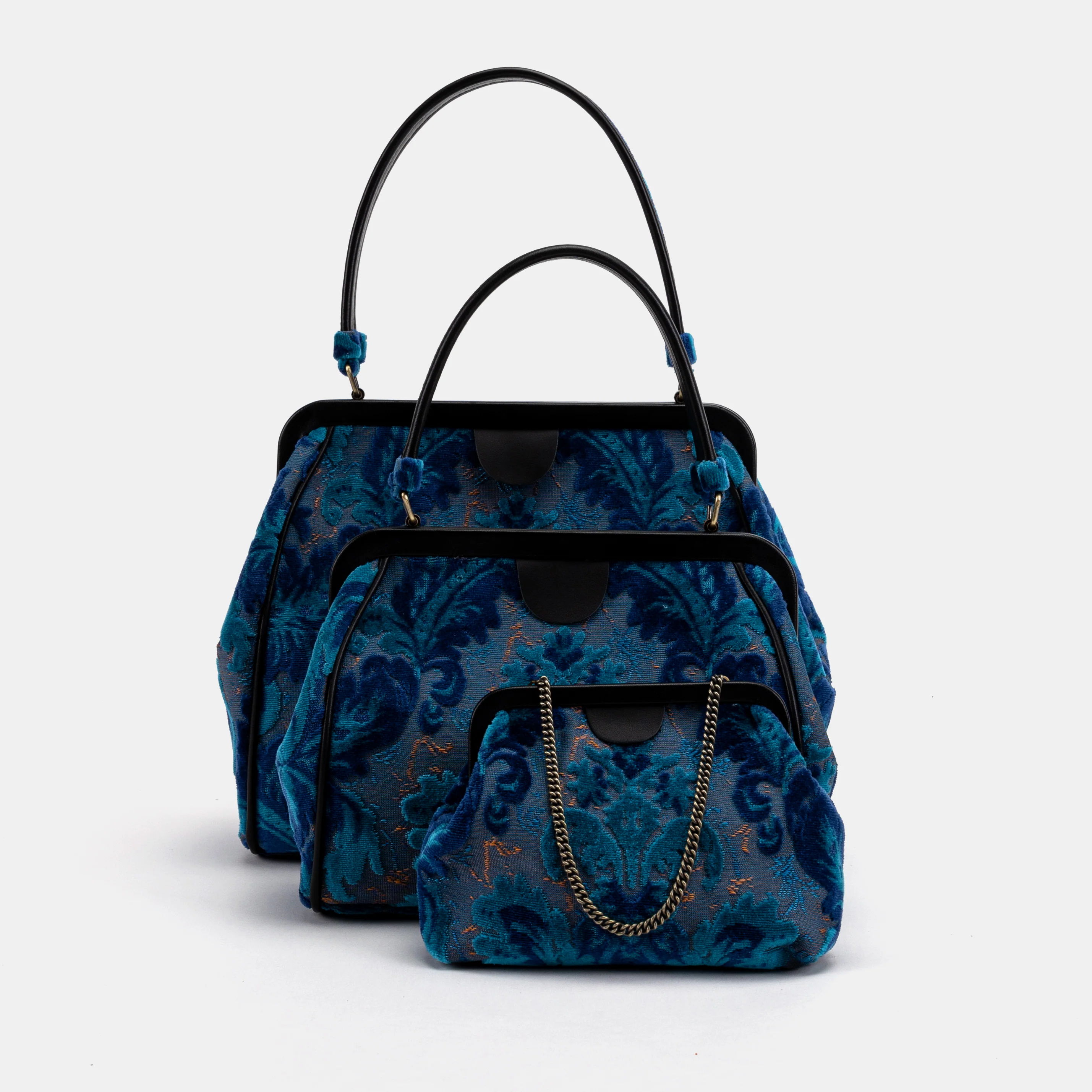Burnout Velvet Revival Aqua Alma Shoulder Bag - Image 7