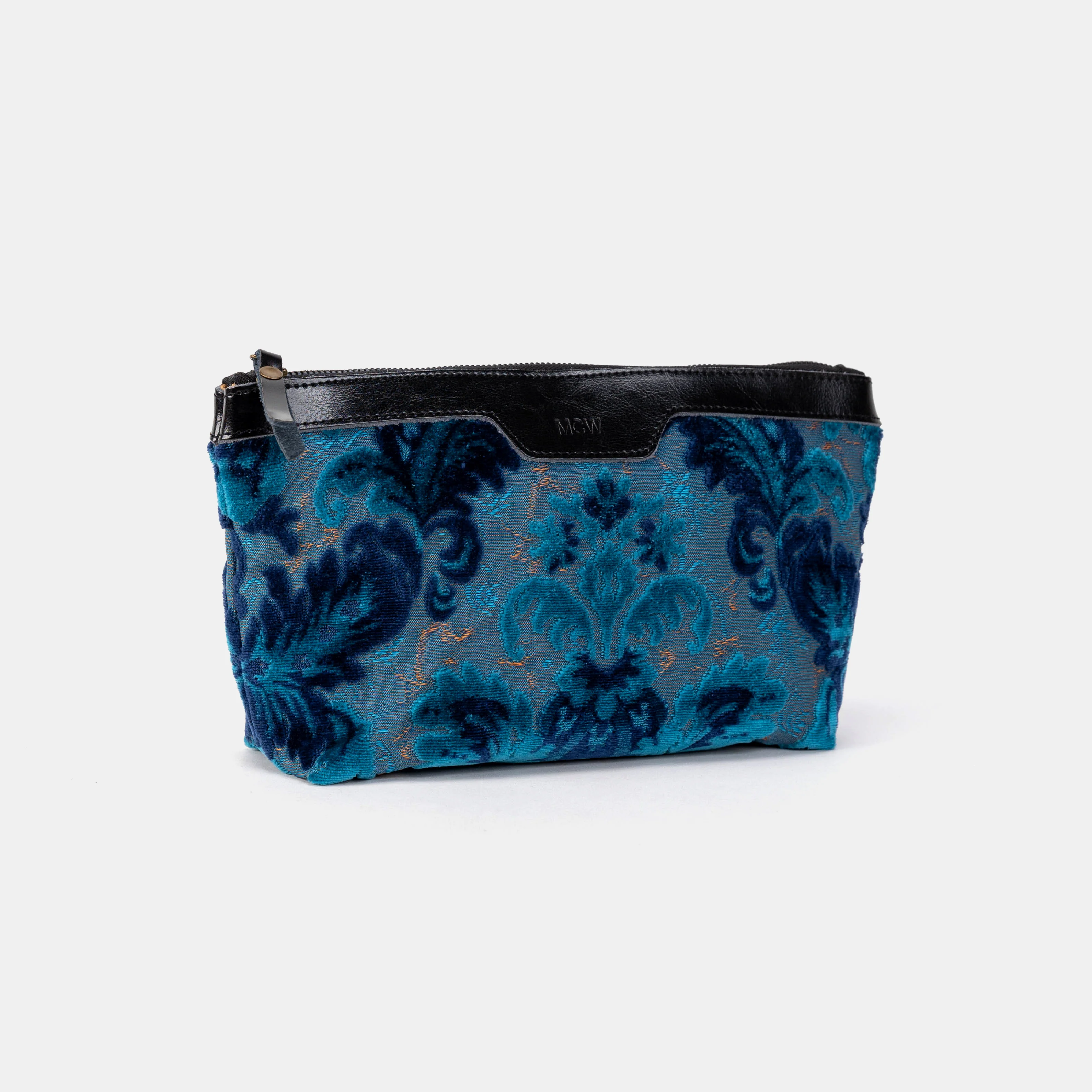 Burnout Velvet Revival Aqua Carpet Makeup Bag - Image 2