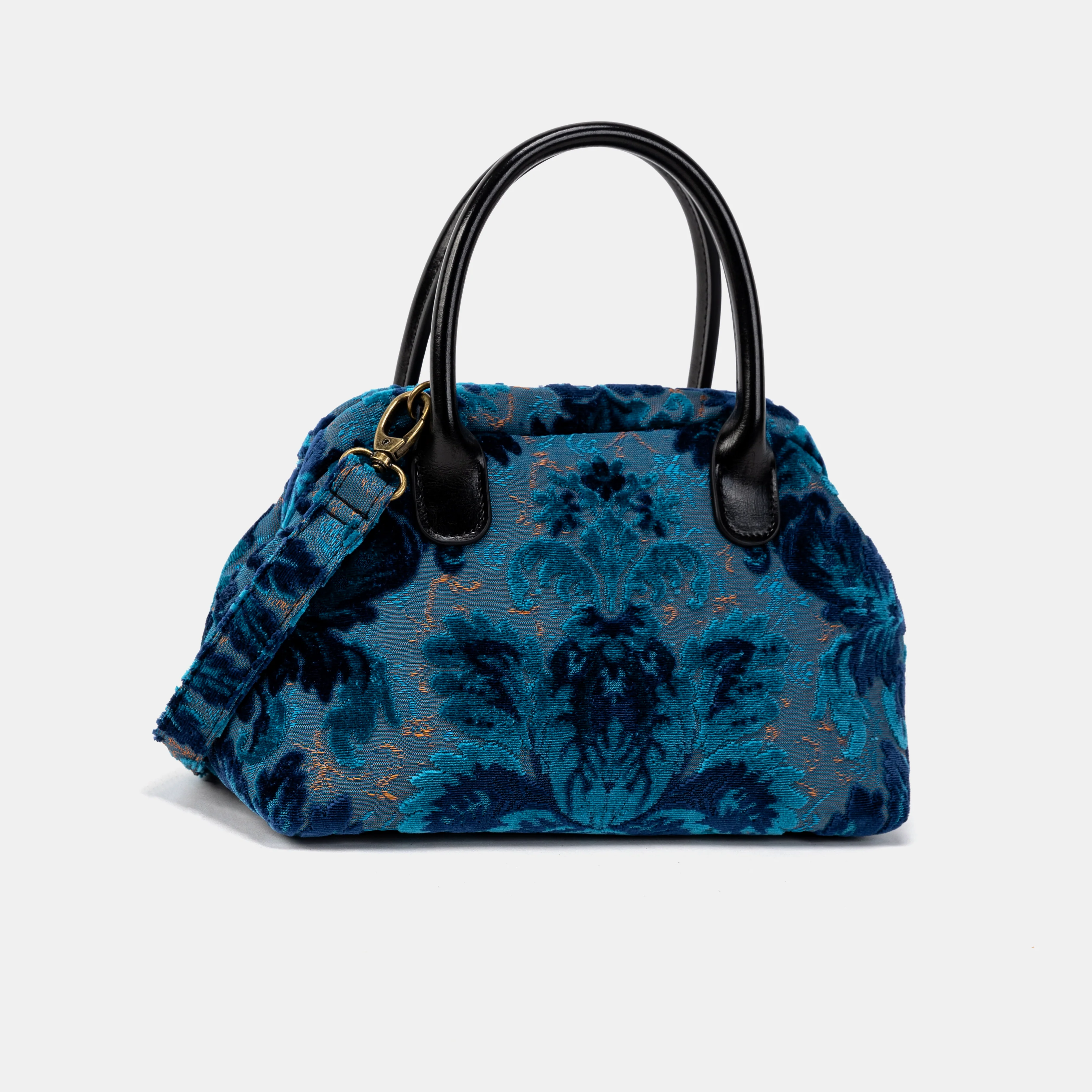 Burnout Velvet Revival Aqua Carpet Satchel - Image 3