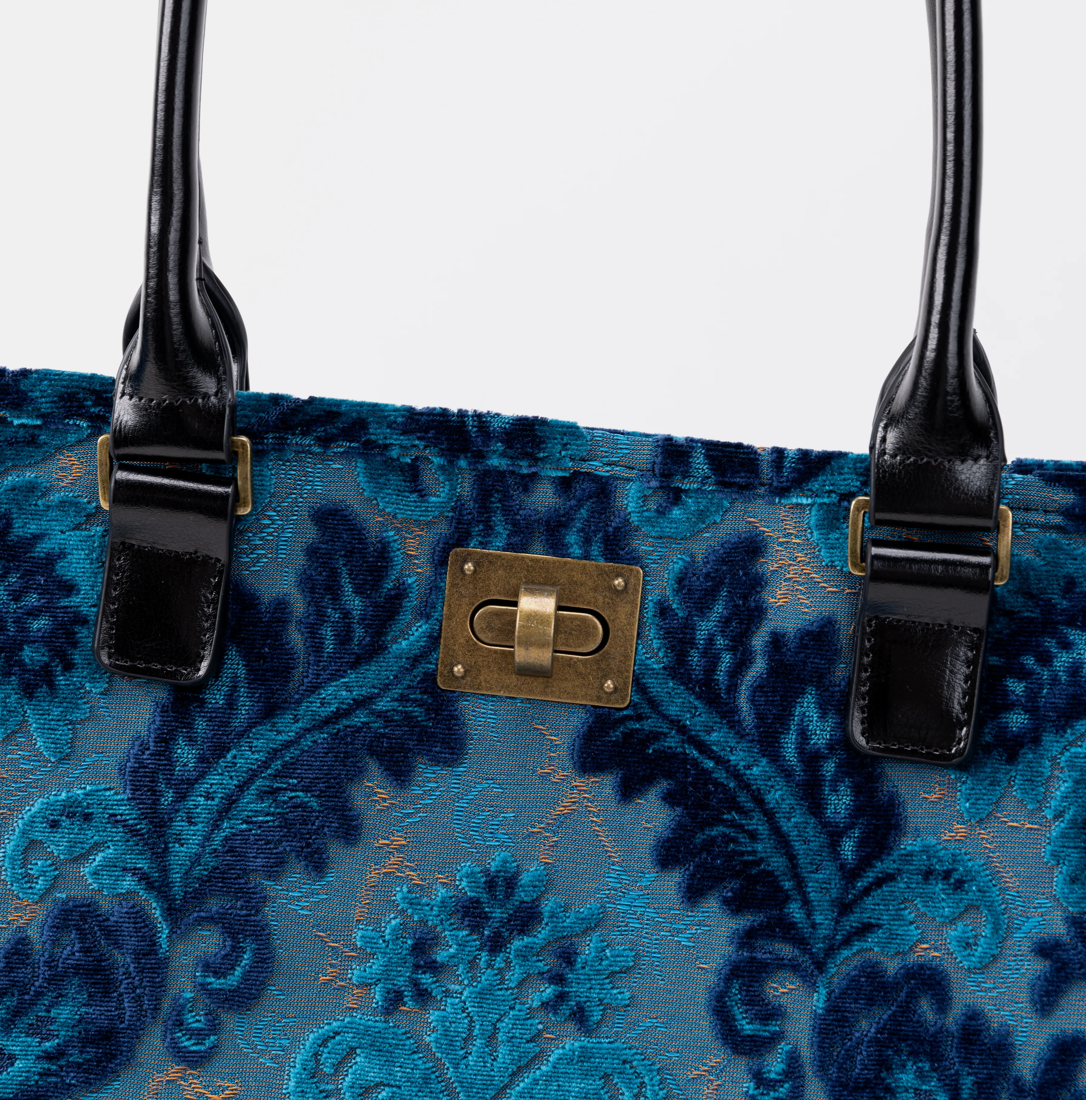 Burnout Velvet Revival Aqua Carpet Tote Shopper - Image 2
