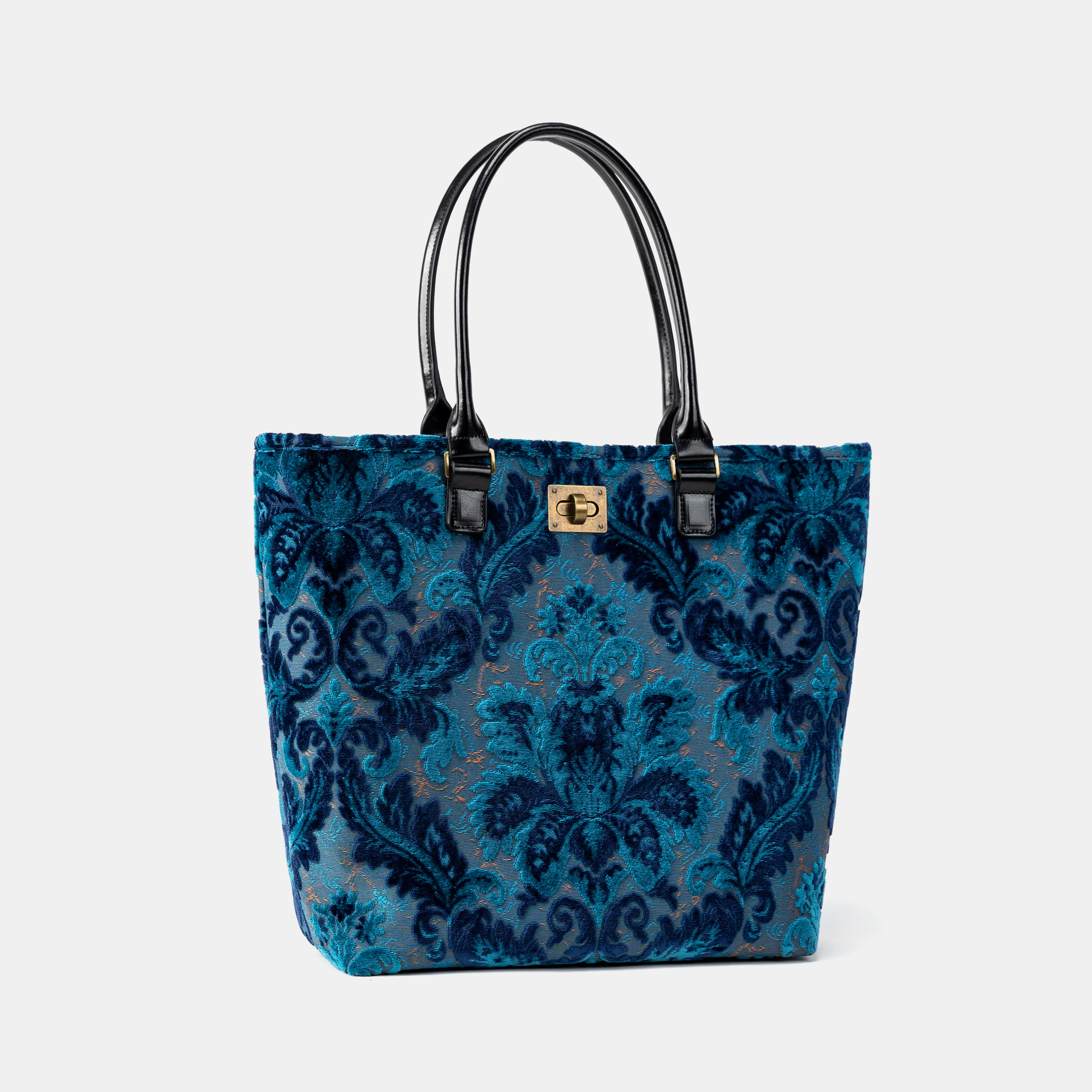 Burnout Velvet Revival Aqua Carpet Tote Shopper - Image 3
