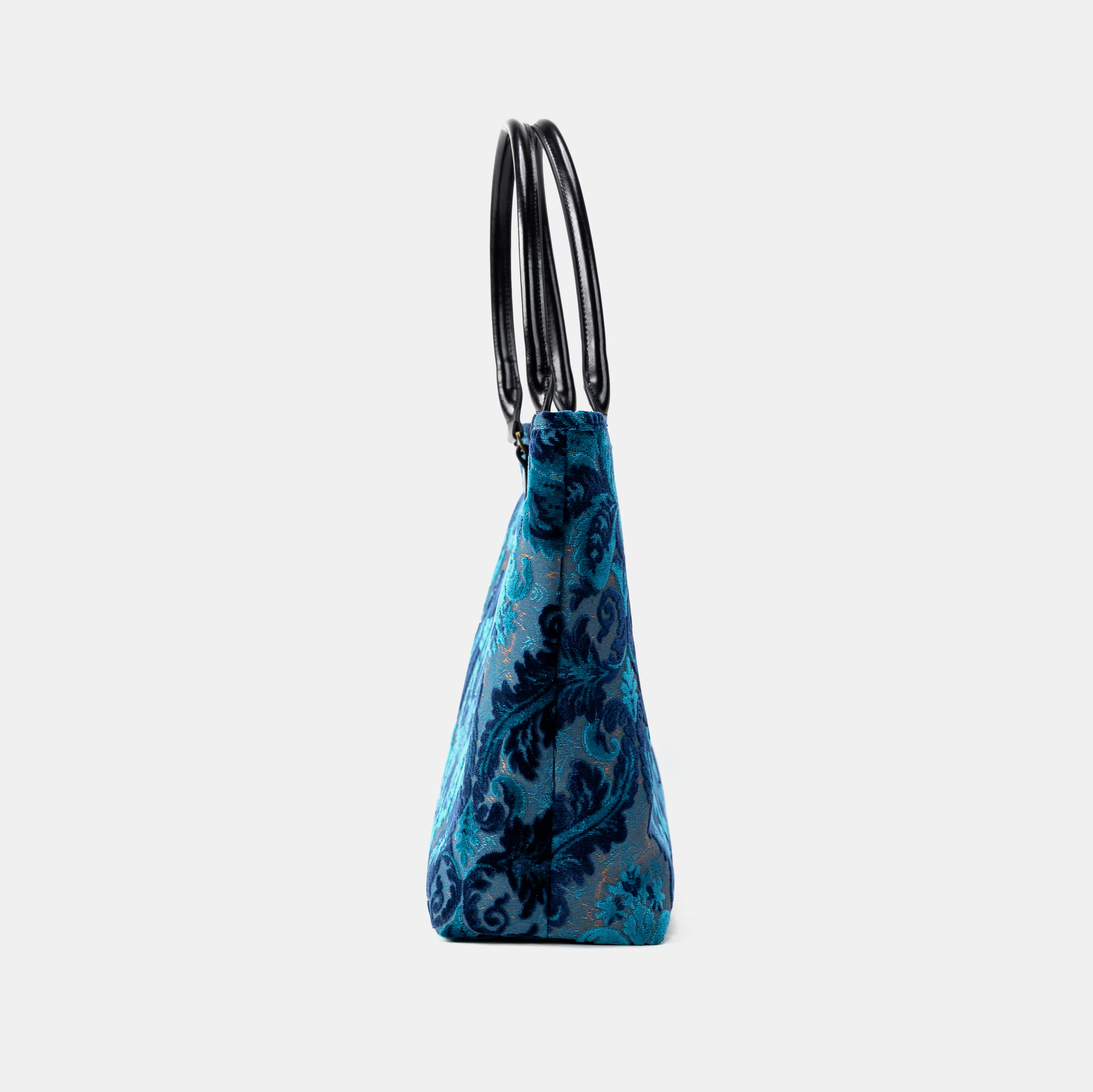 Burnout Velvet Revival Aqua Carpet Tote Shopper - Image 4