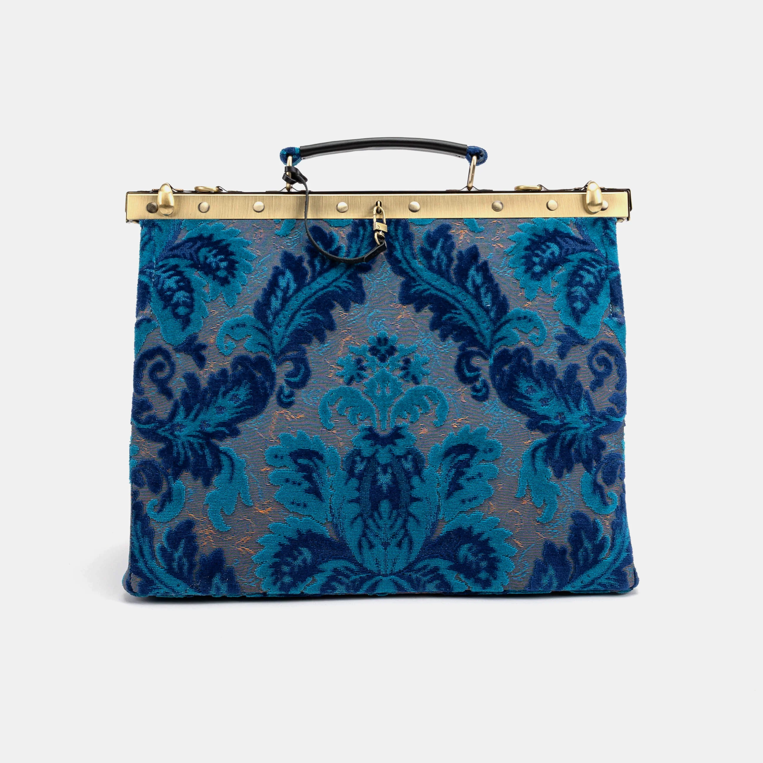 Burnout Velvet Revival Aqua Celine Carpet Gladstone Bag - Image 2