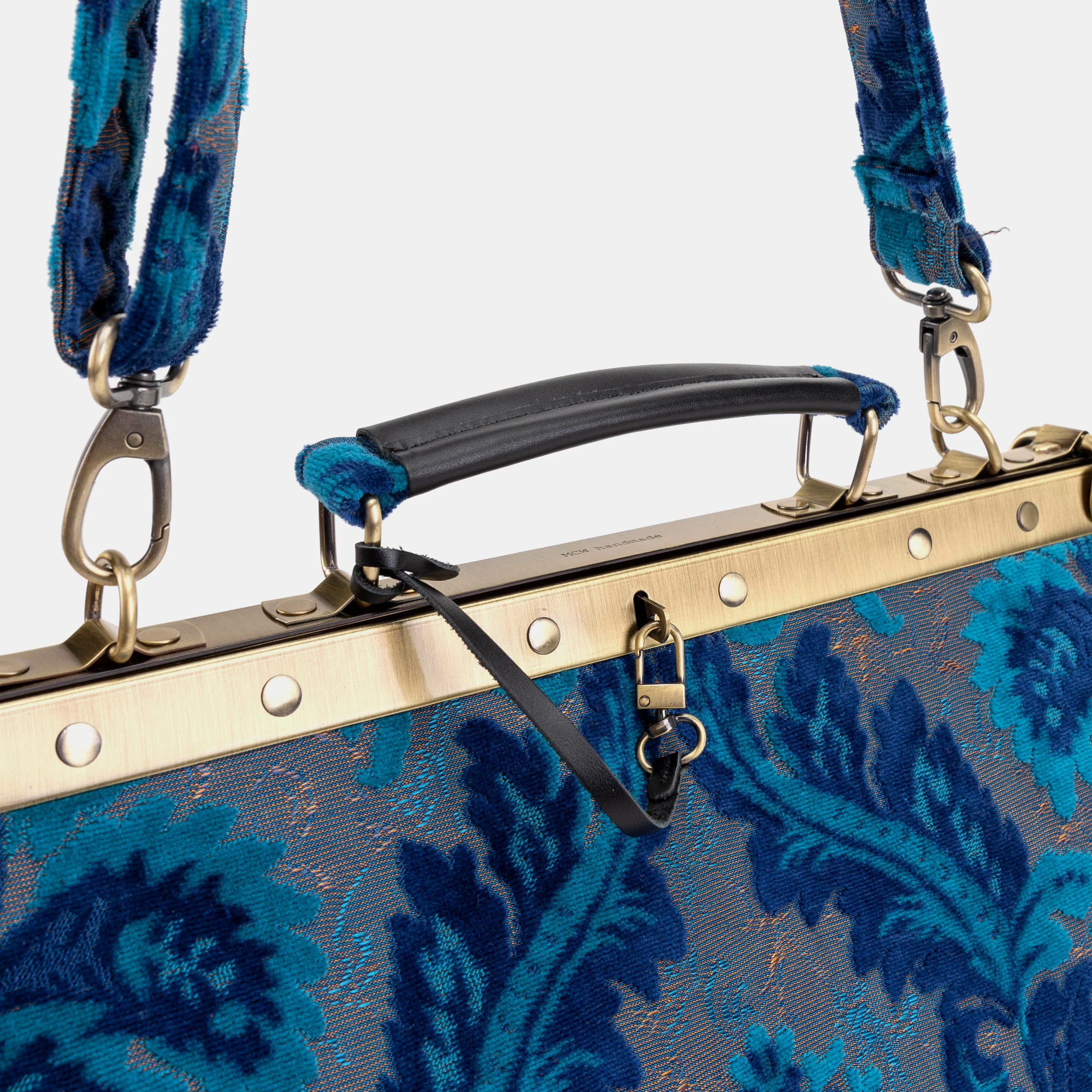 Burnout Velvet Revival Aqua Celine Carpet Gladstone Bag - Image 4