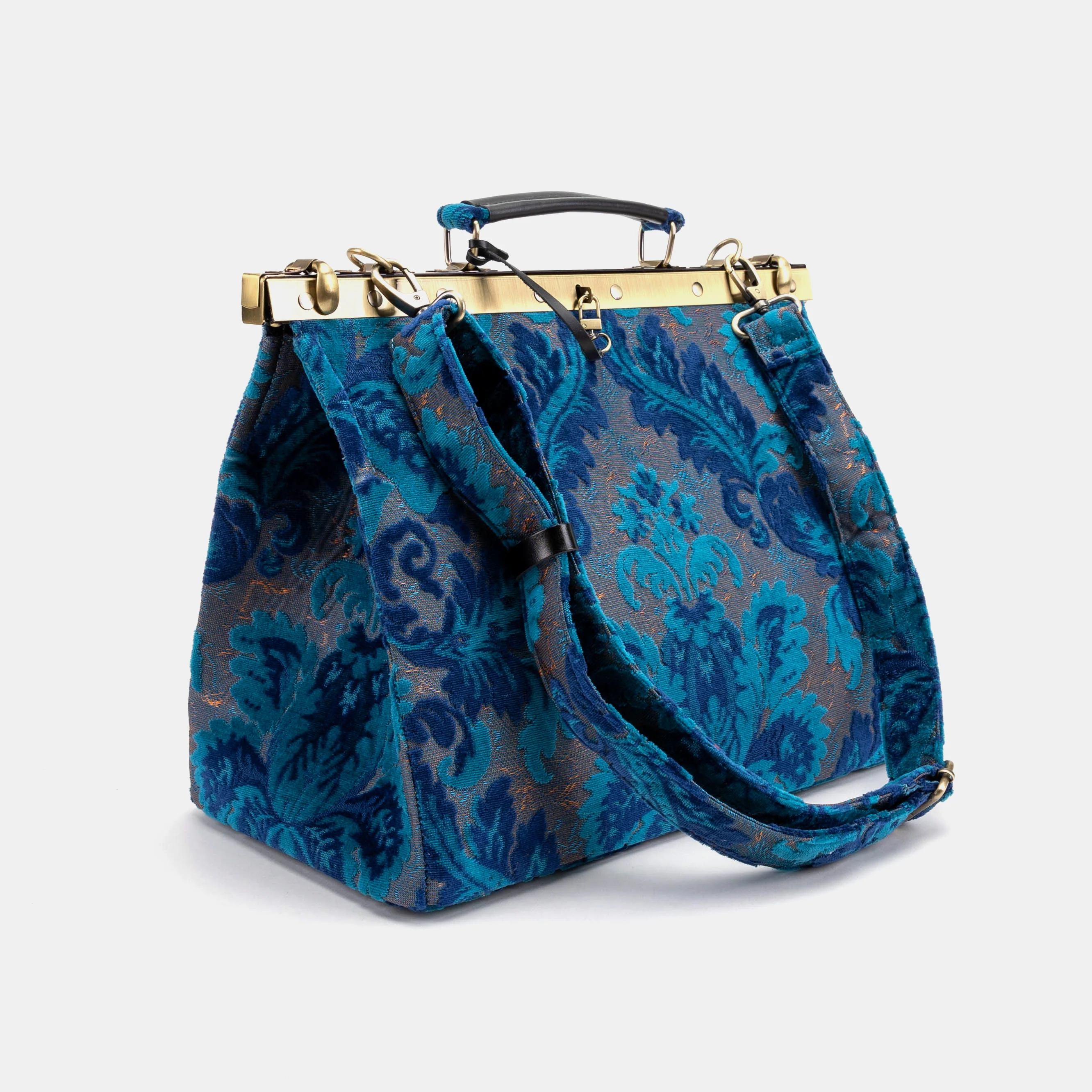 Burnout Velvet Revival Aqua Celine Carpet Gladstone Bag - Image 9