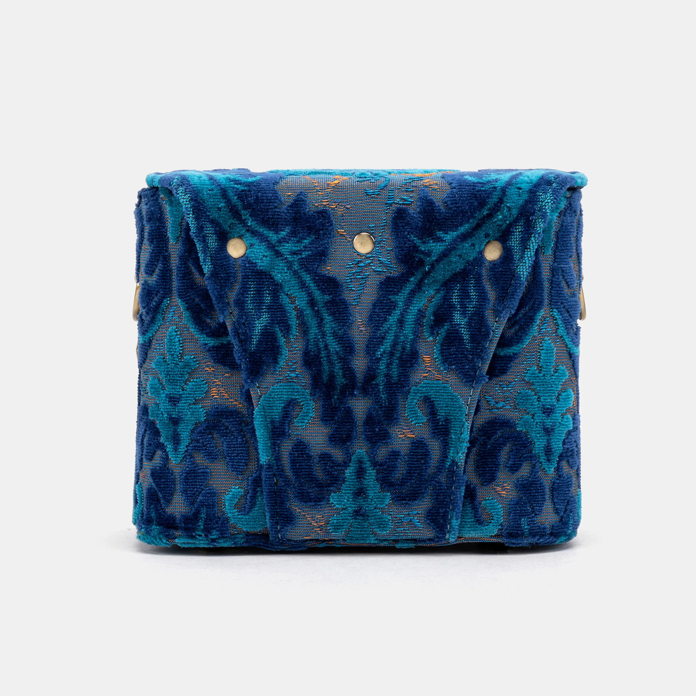 Burnout Velvet Revival Aqua Emma Small Train Case Crossbody - Image 8
