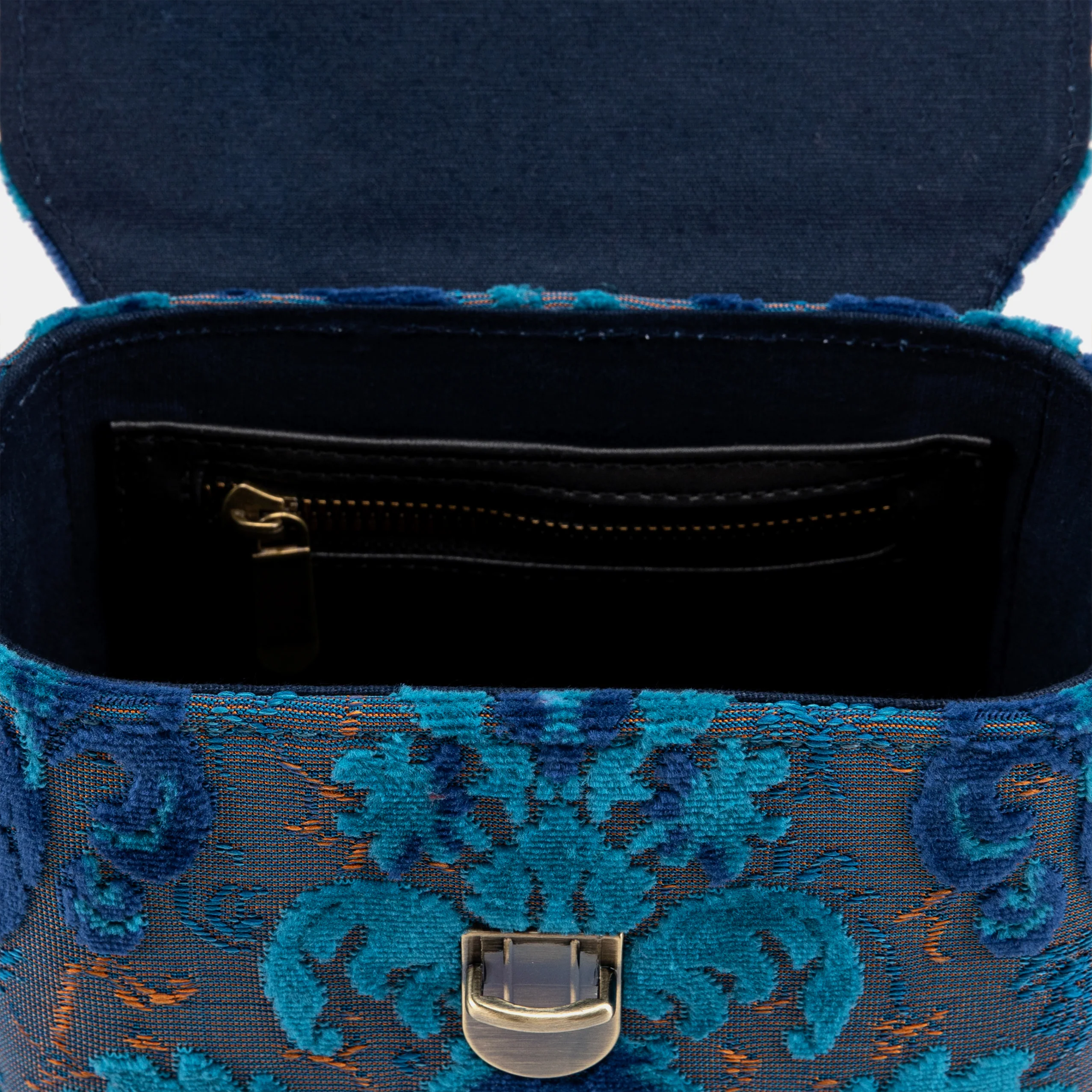 Burnout Velvet Revival Aqua Emma Small Train Case Crossbody - Image 9