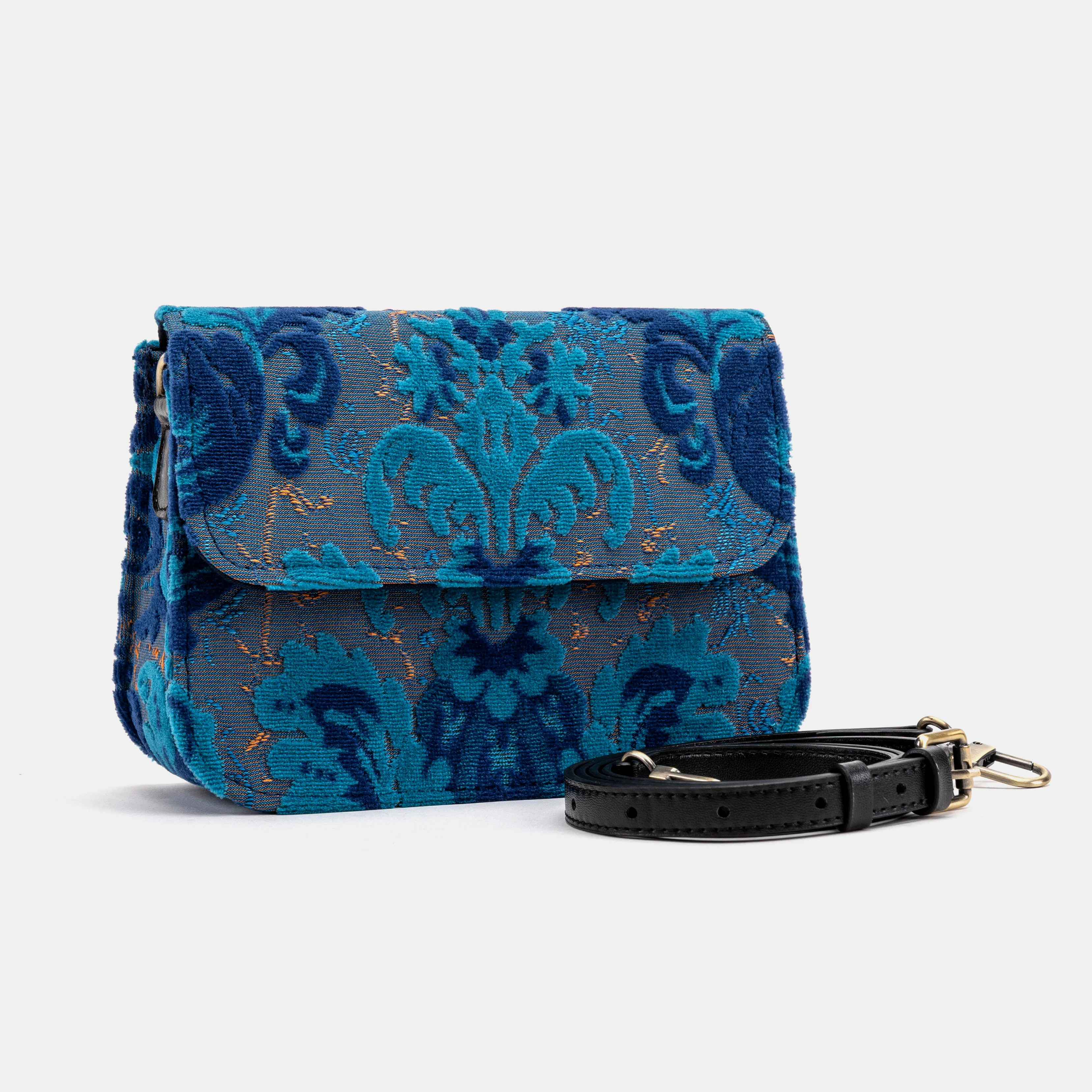 Burnout Velvet Revival Aqua Flap Crossbody Bag - Image 2