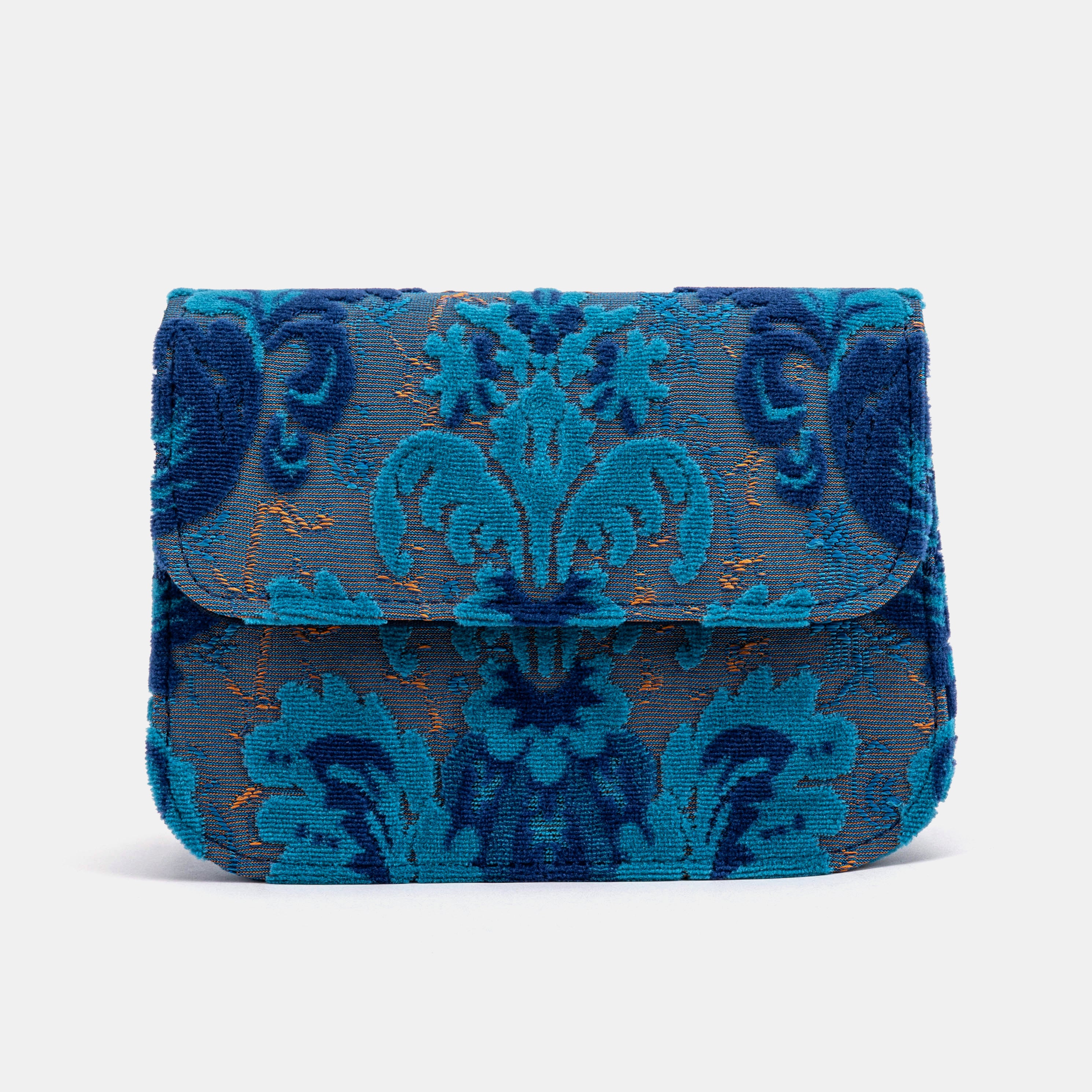 Burnout Velvet Revival Aqua Flap Crossbody Bag - Image 4