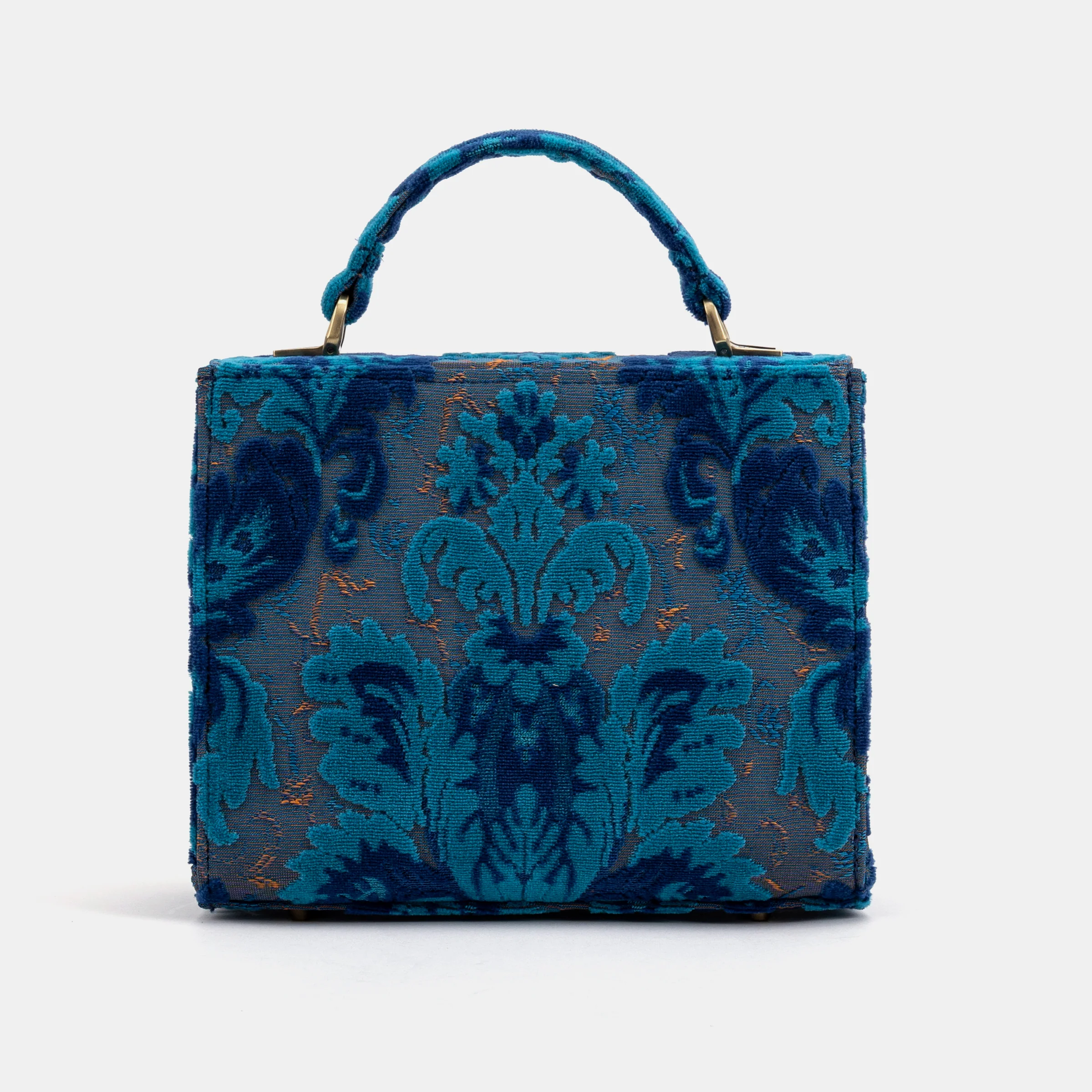 Burnout Velvet Revival Aqua Flap Satchel - Image 4