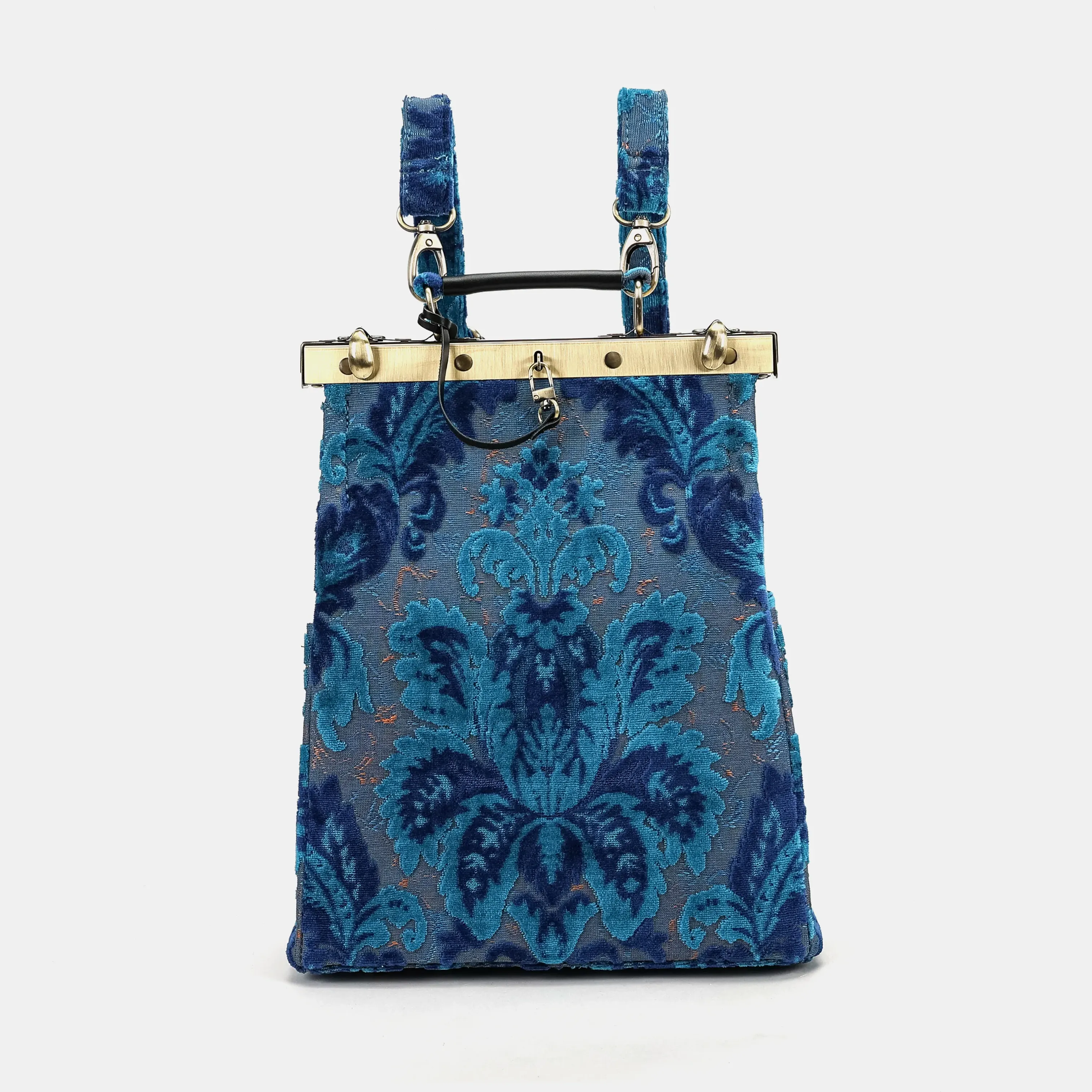 Burnout Velvet Revival Aqua Helena Carpet Backpack Gladstone Bag