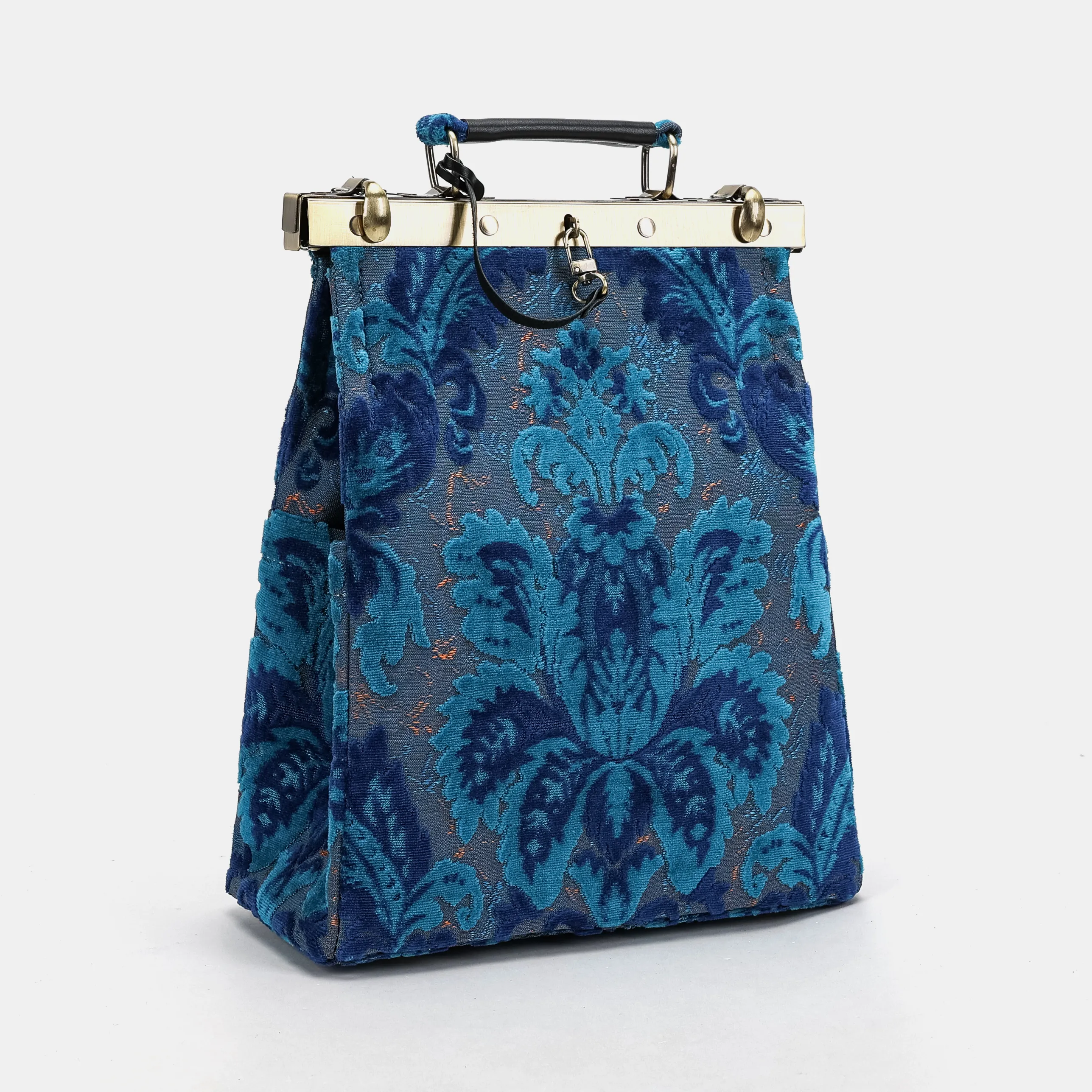 Burnout Velvet Revival Aqua Helena Carpet Backpack Gladstone Bag - Image 4