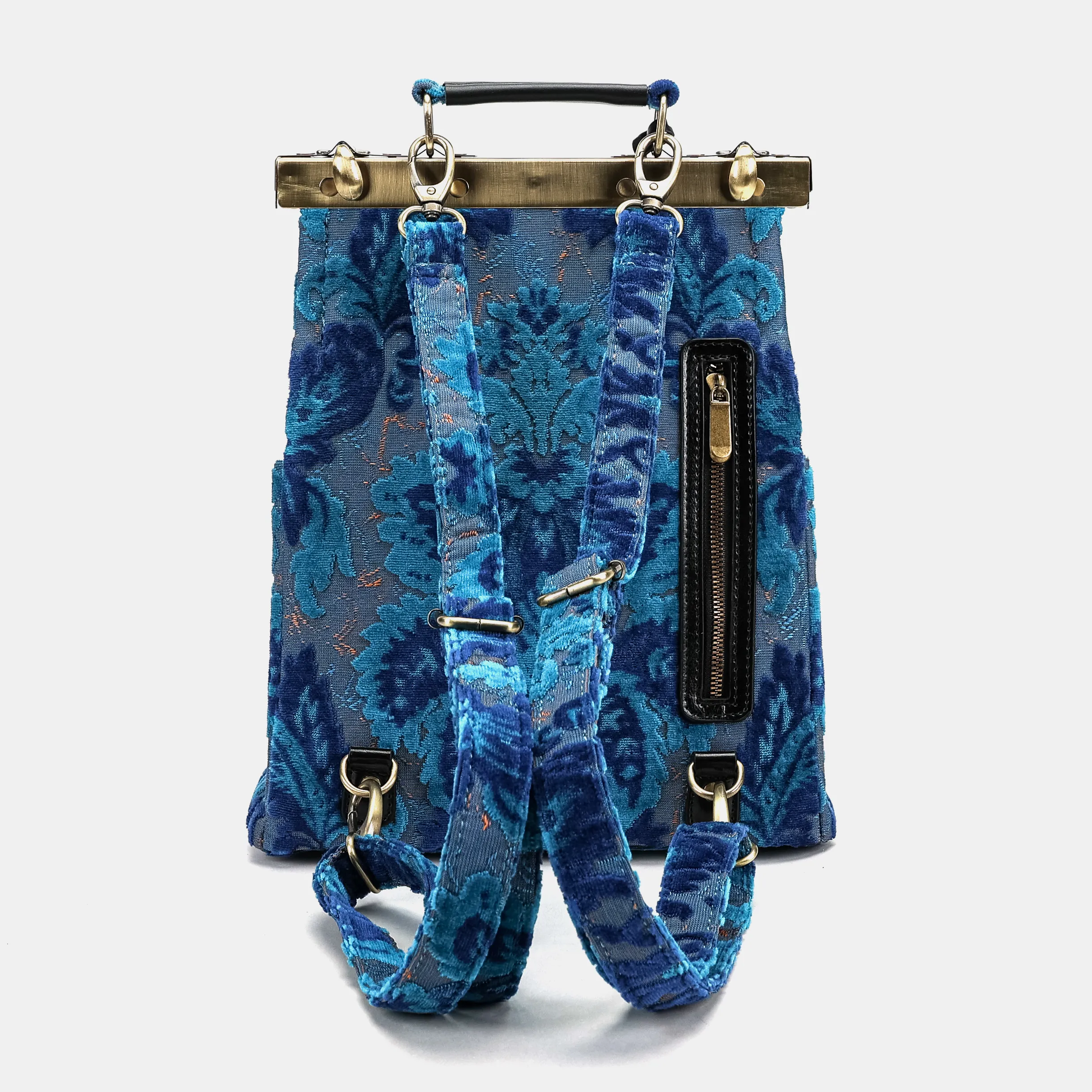 Burnout Velvet Revival Aqua Helena Carpet Backpack Gladstone Bag - Image 5