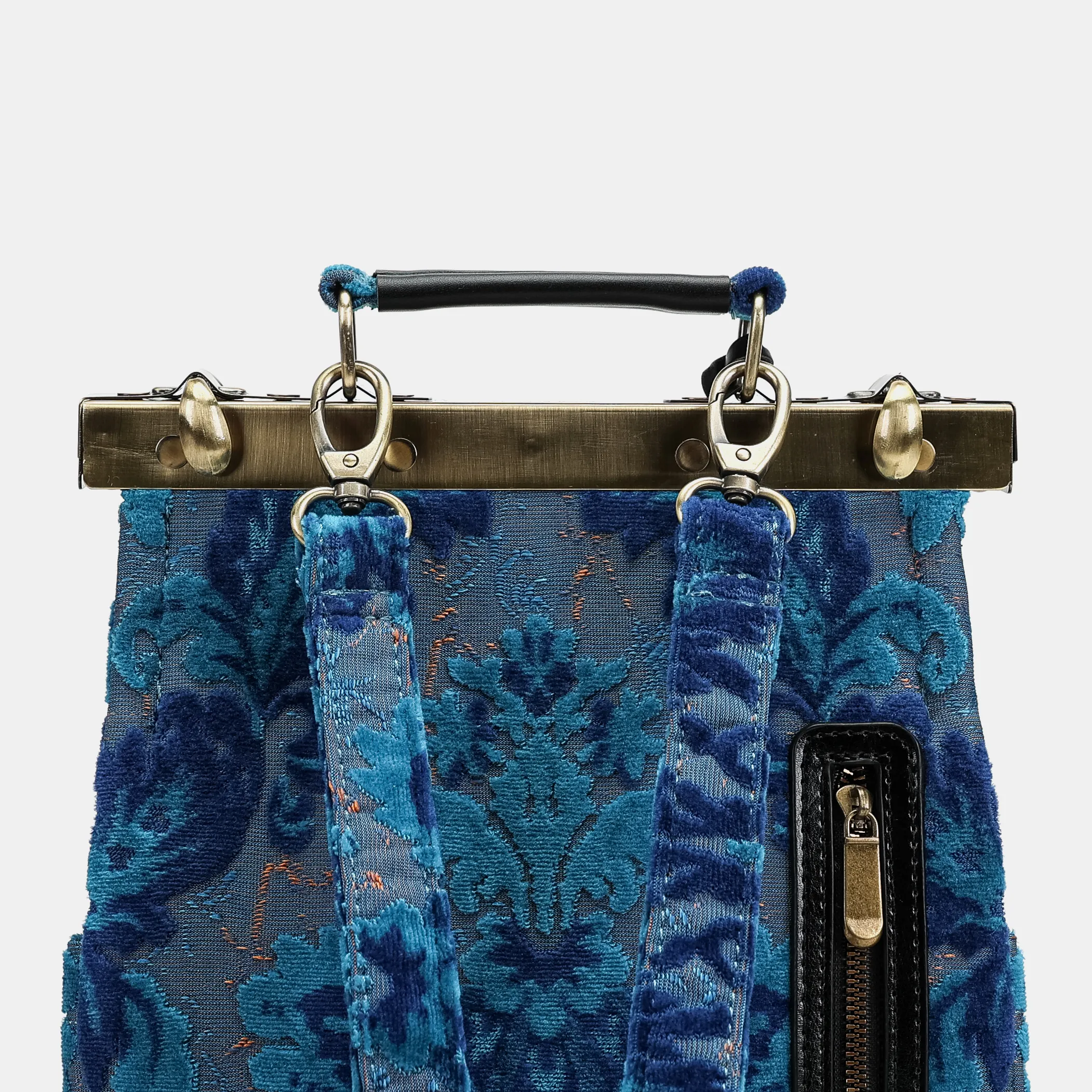 Burnout Velvet Revival Aqua Helena Carpet Backpack Gladstone Bag - Image 6
