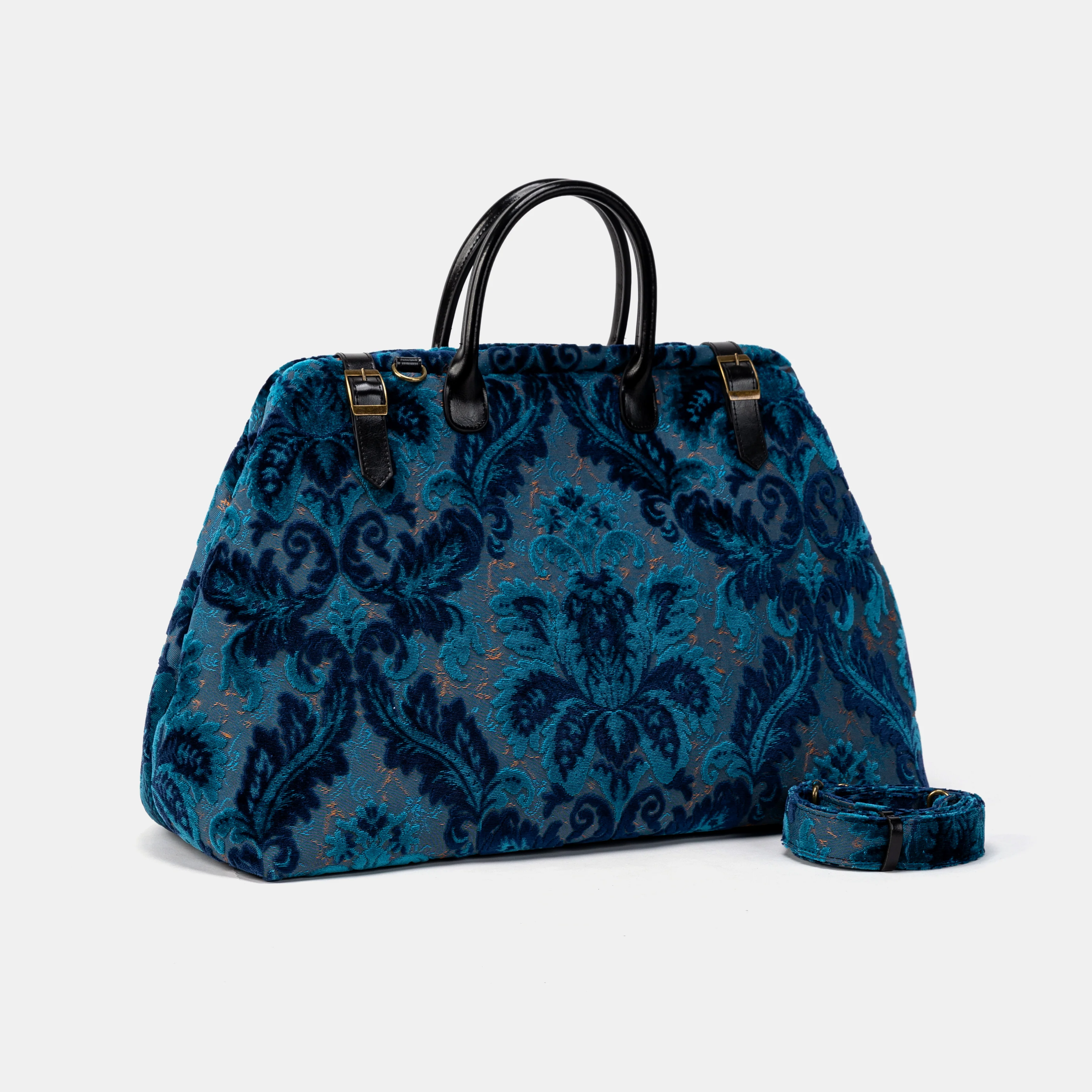 Burnout Velvet Revival Aqua Large Carpetbag - Image 2