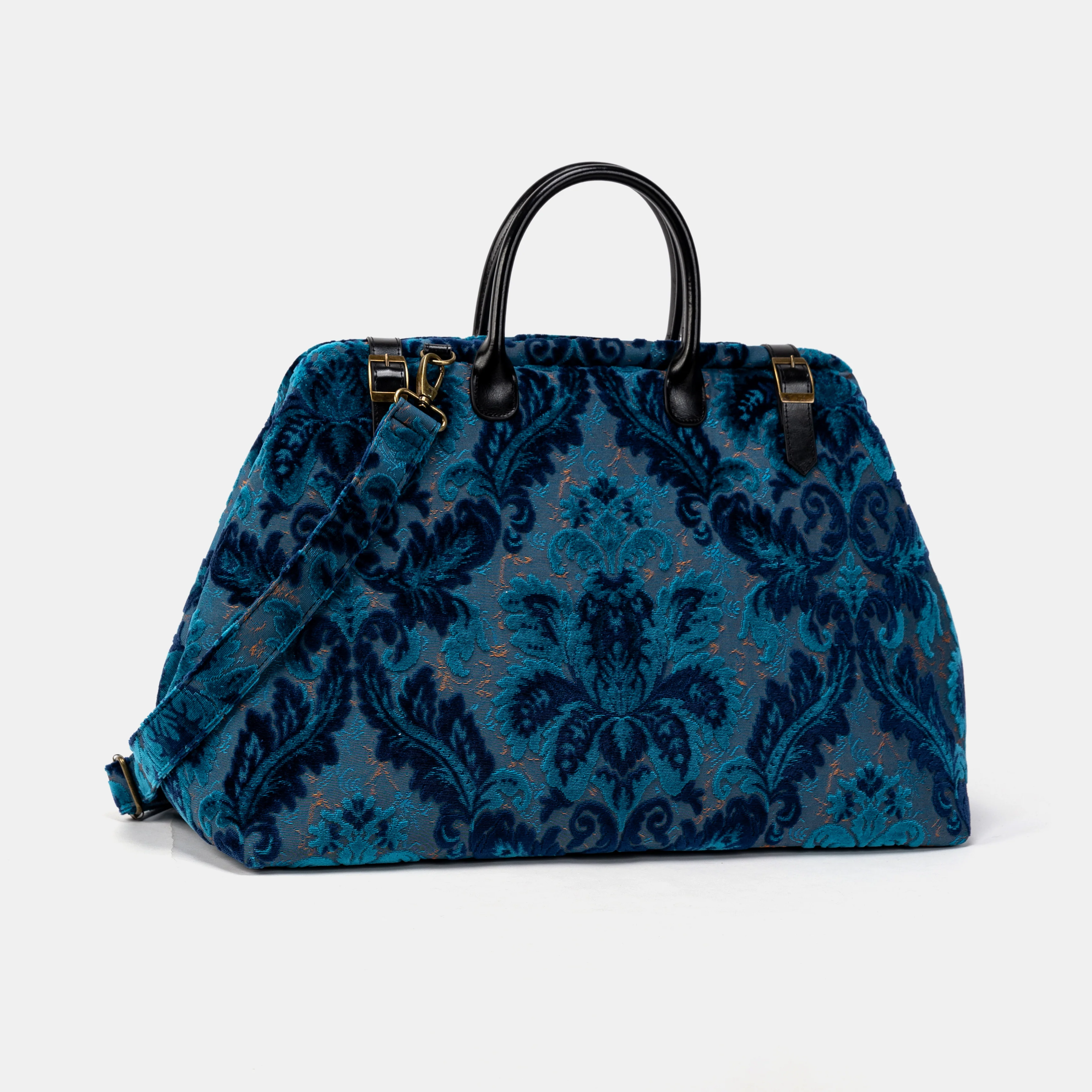 Burnout Velvet Revival Aqua Large Carpetbag - Image 3