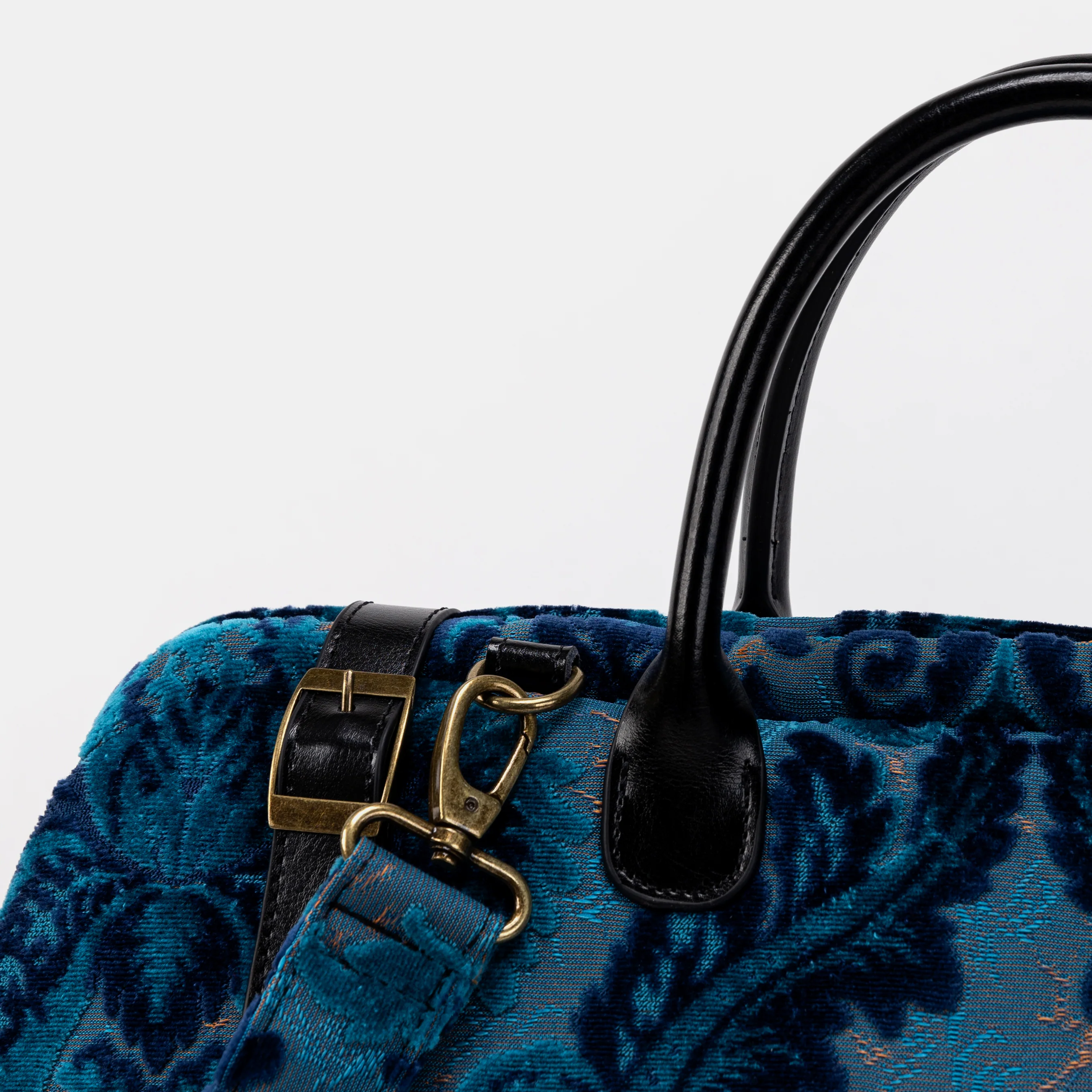 Burnout Velvet Revival Aqua Large Carpetbag - Image 5