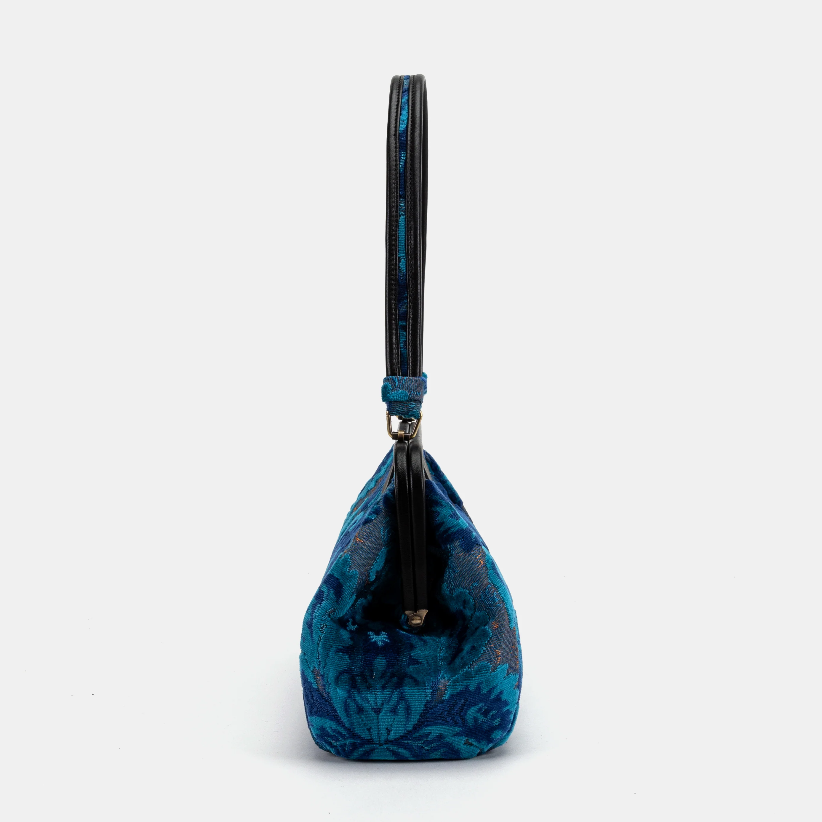 Burnout Velvet Revival Aqua Shoulder Bag - Image 4