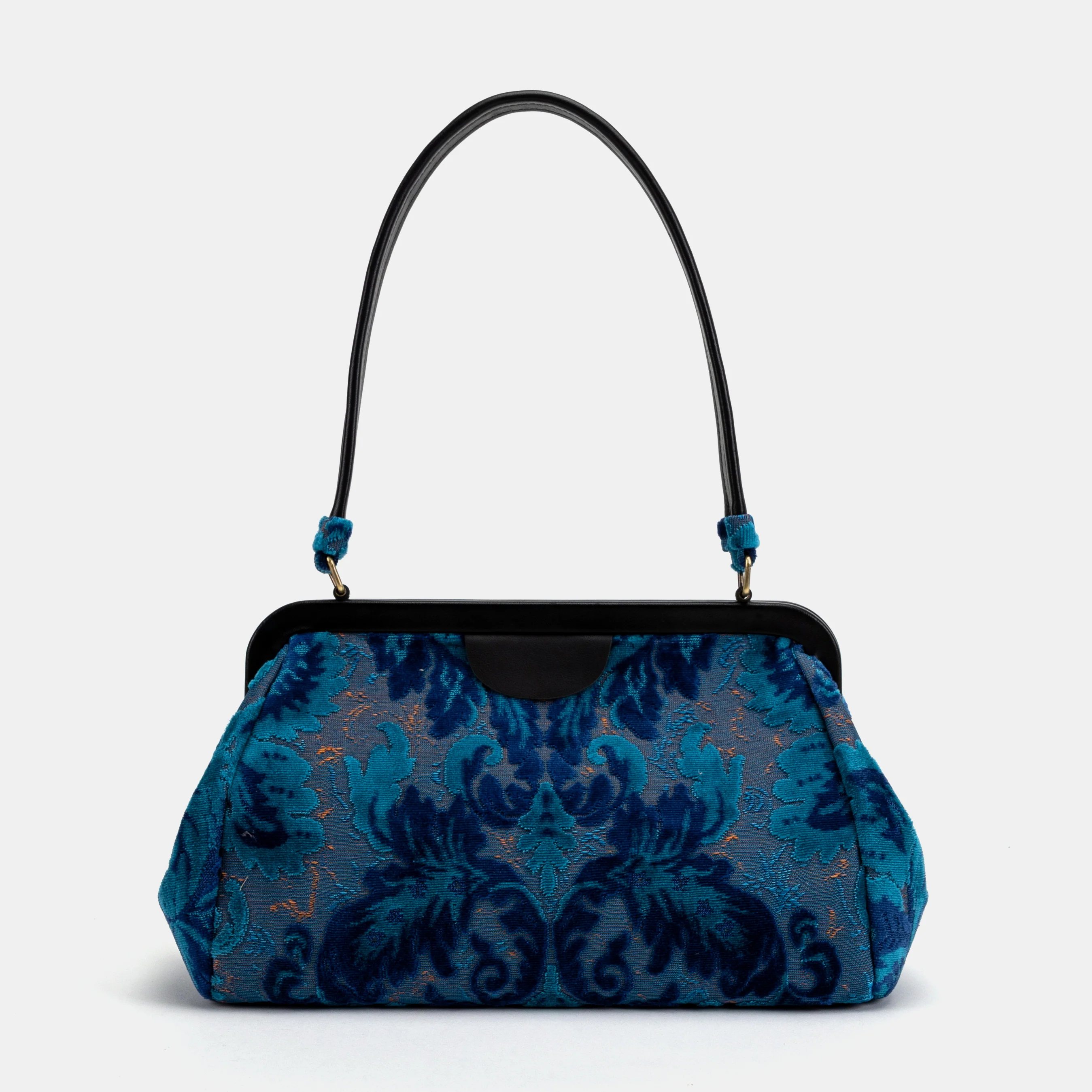 Burnout Velvet Revival Aqua Shoulder Bag - Image 5