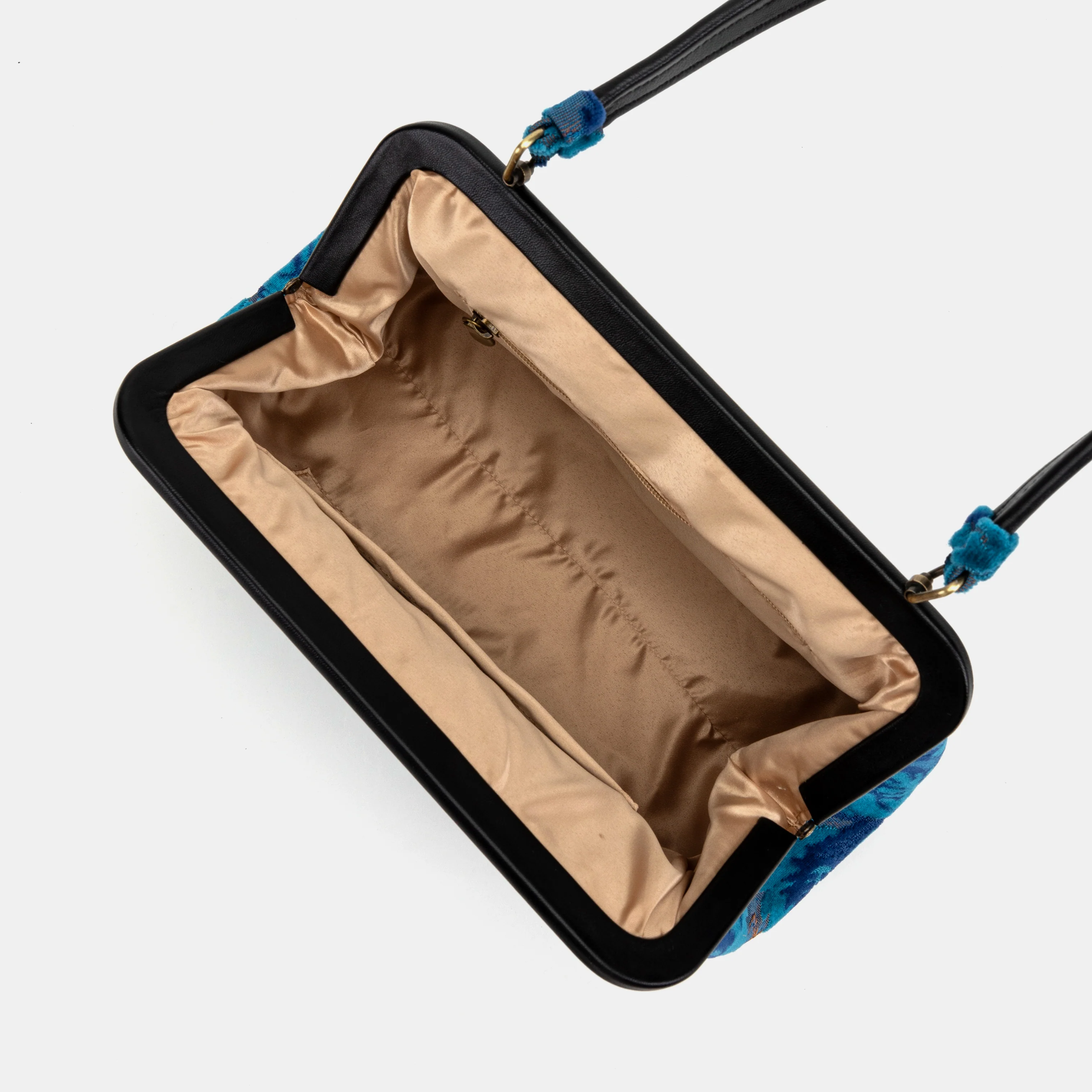 Burnout Velvet Revival Aqua Shoulder Bag - Image 7