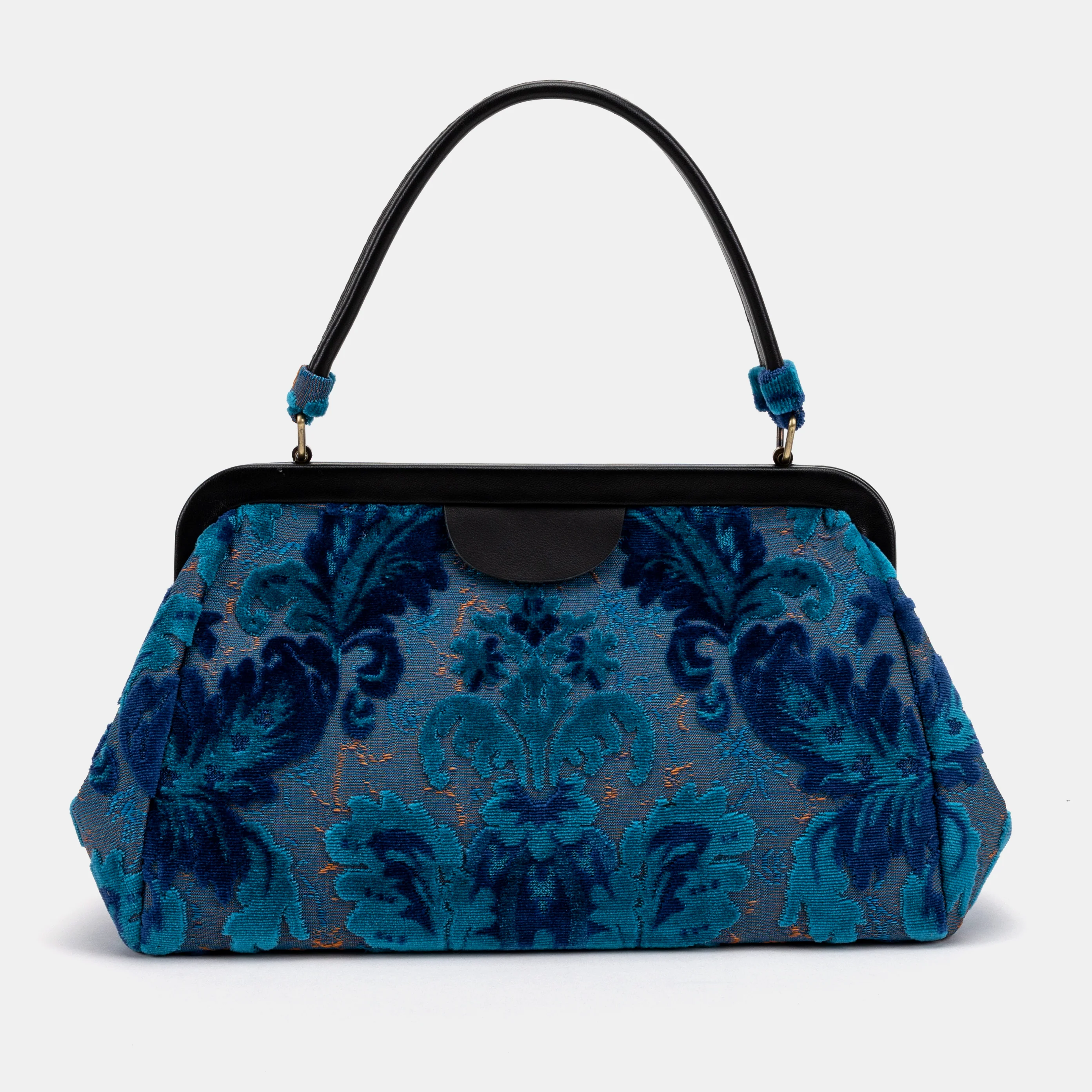 Burnout Velvet Revival Aqua Top Handle Purse