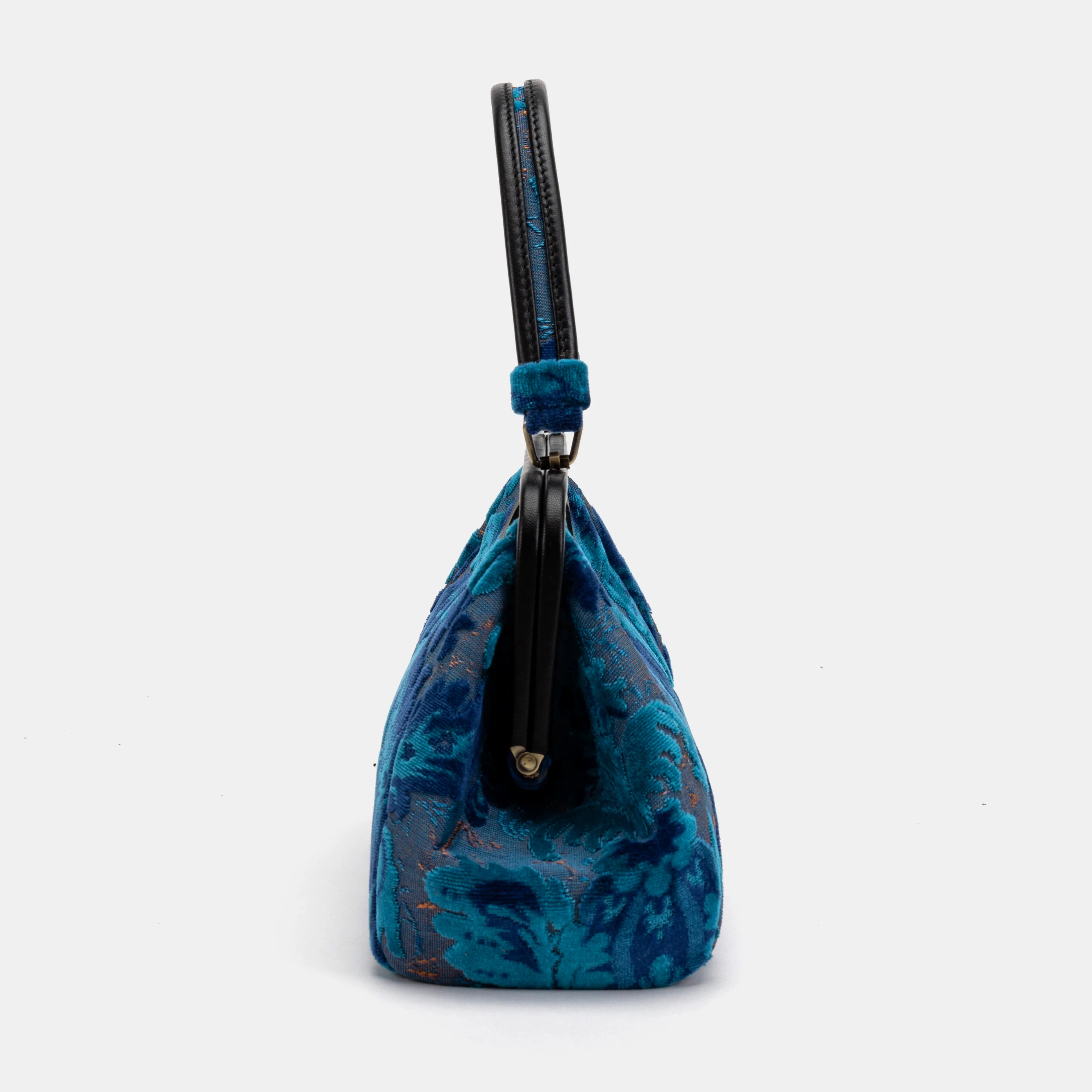 Burnout Velvet Revival Aqua Top Handle Purse - Image 4