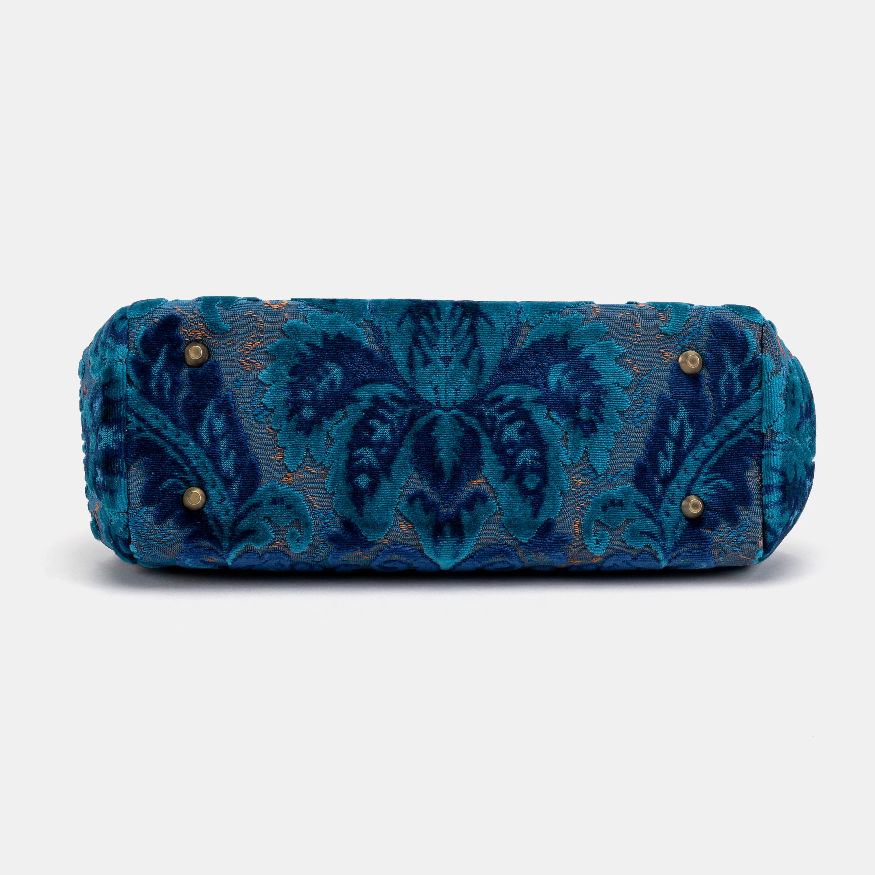 Burnout Velvet Revival Aqua Top Handle Purse - Image 5