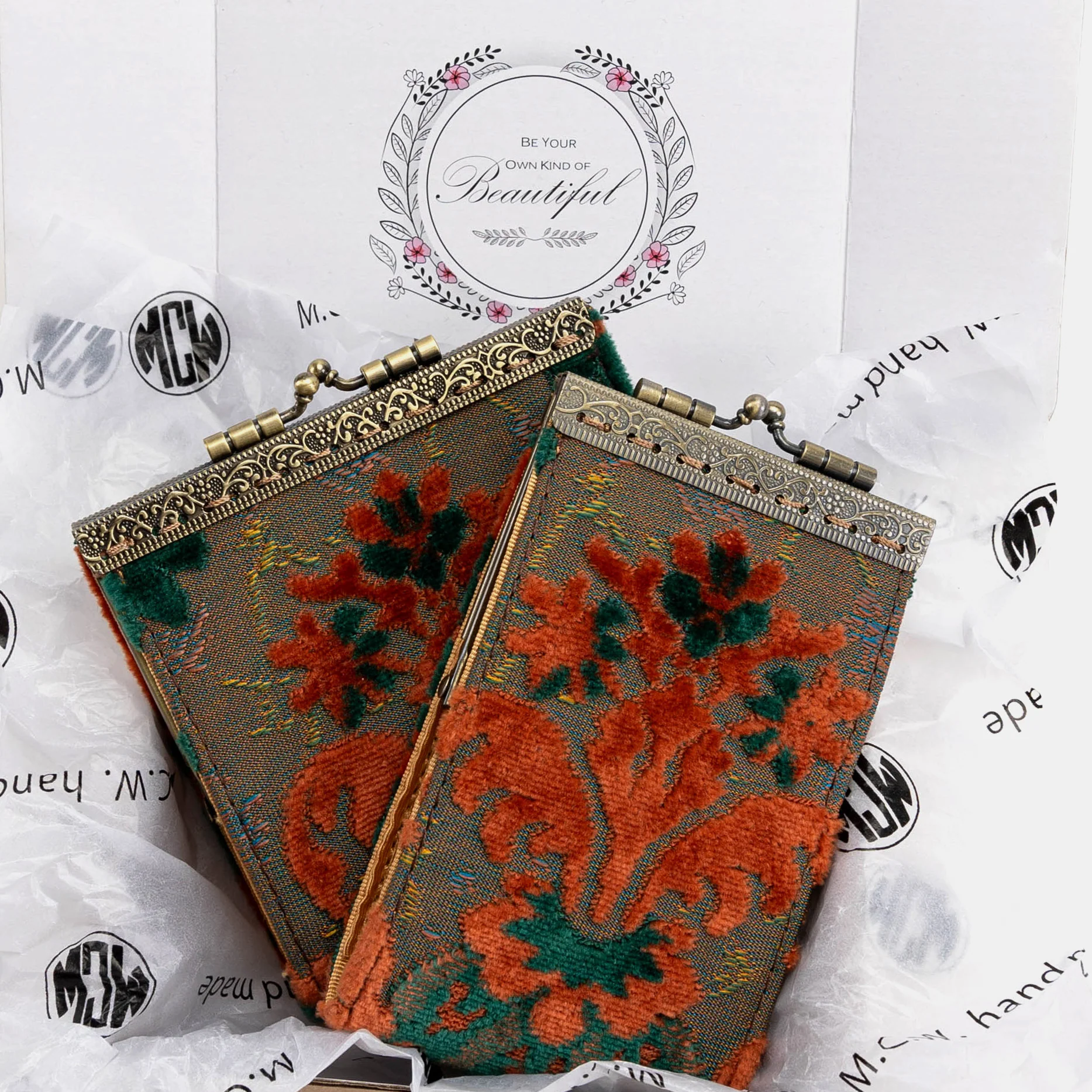 Burnout Velvet Revival Jade Card Wallet - Image 8