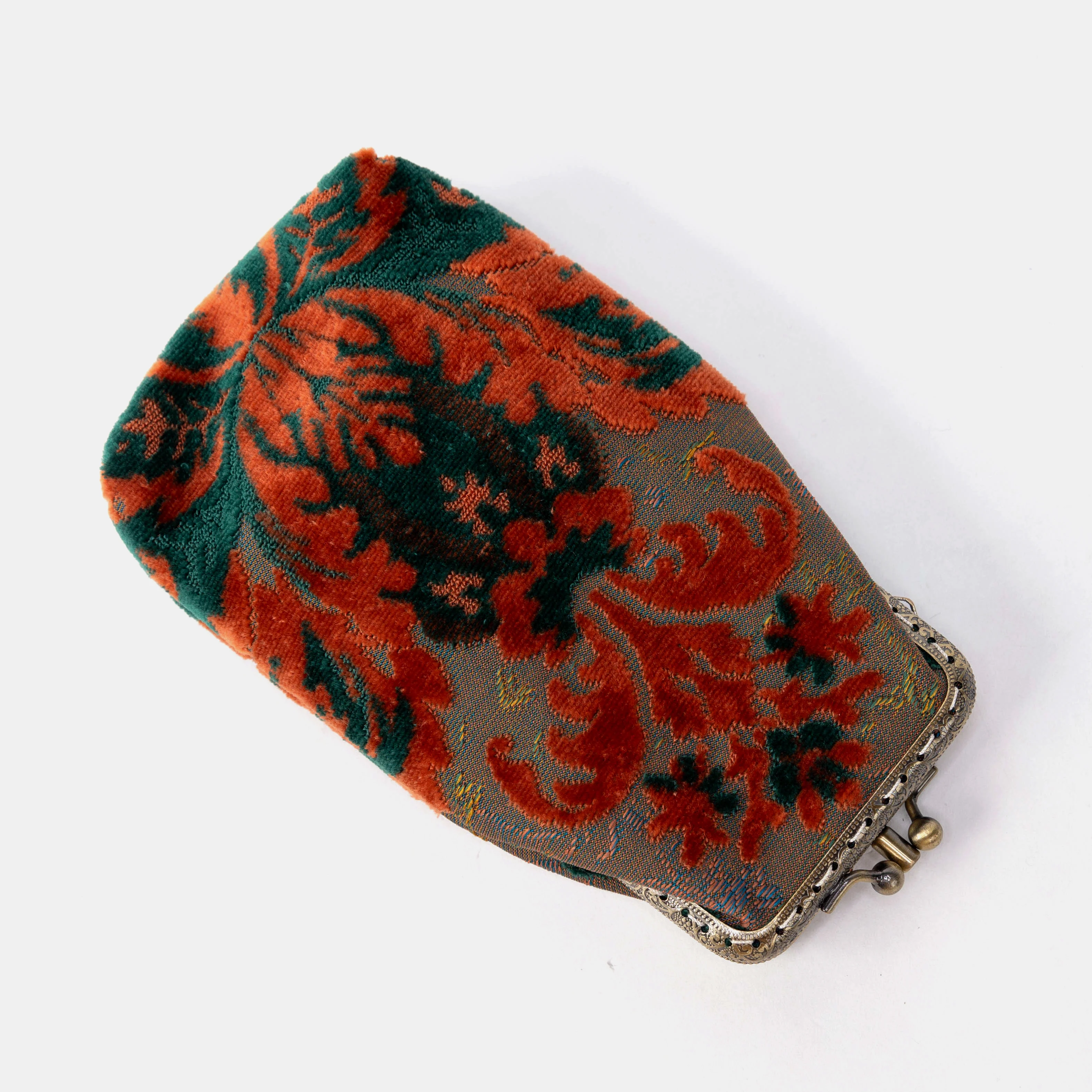 Burnout Velvet Revival Jade Carpet Eyeglasses Case
