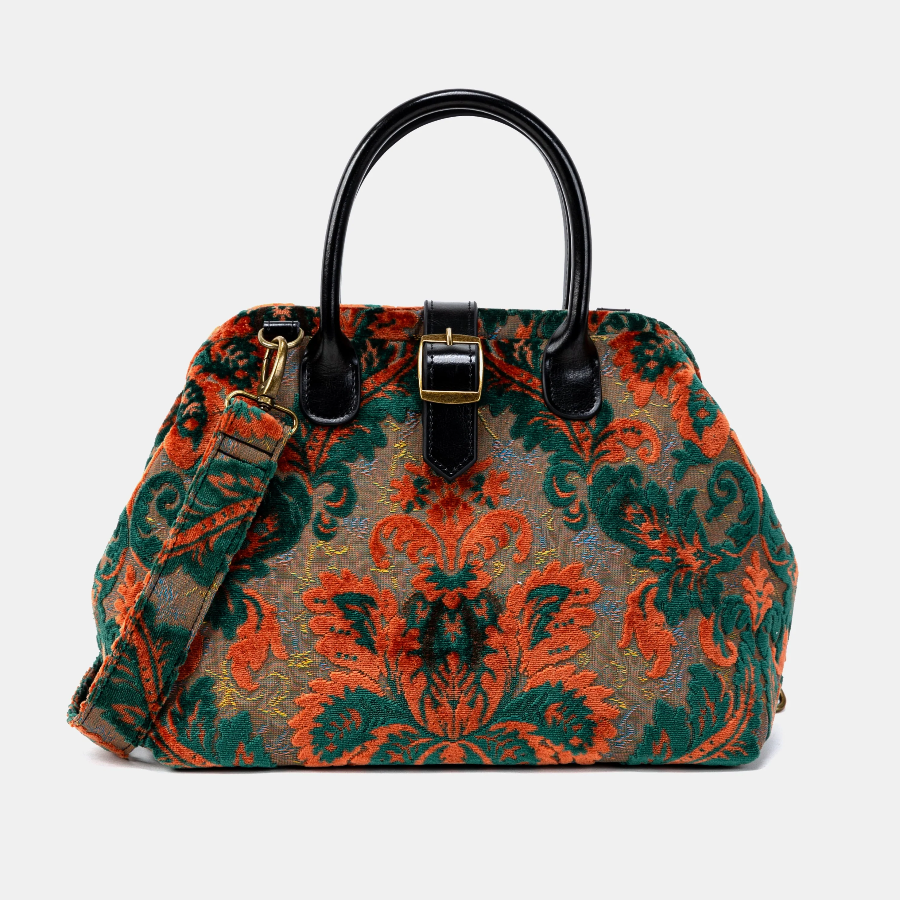Burnout Velvet Revival Jade Carpet Handbag Purse