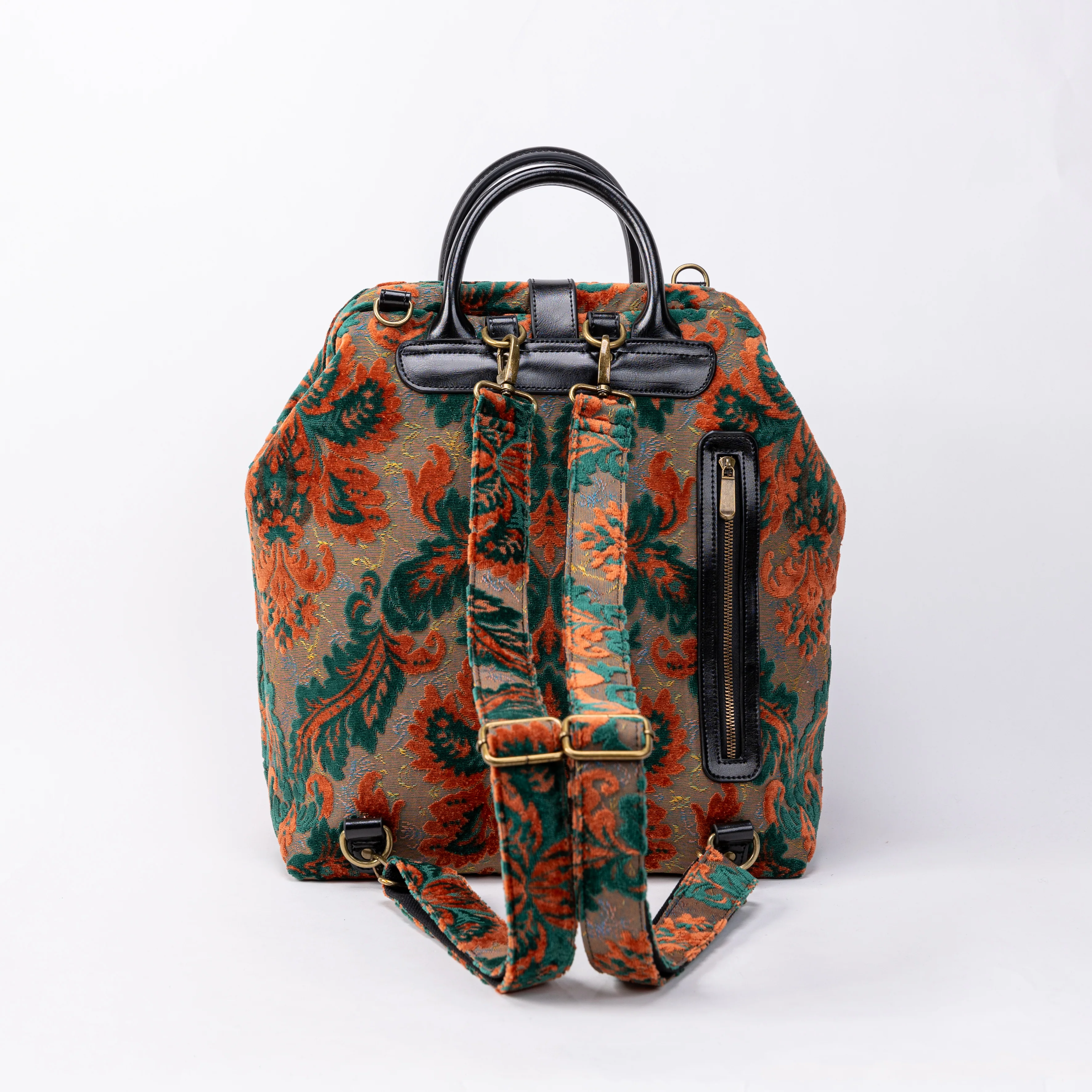 Burnout Velvet Revival Jade Carpet Laptop Backpack - Image 3