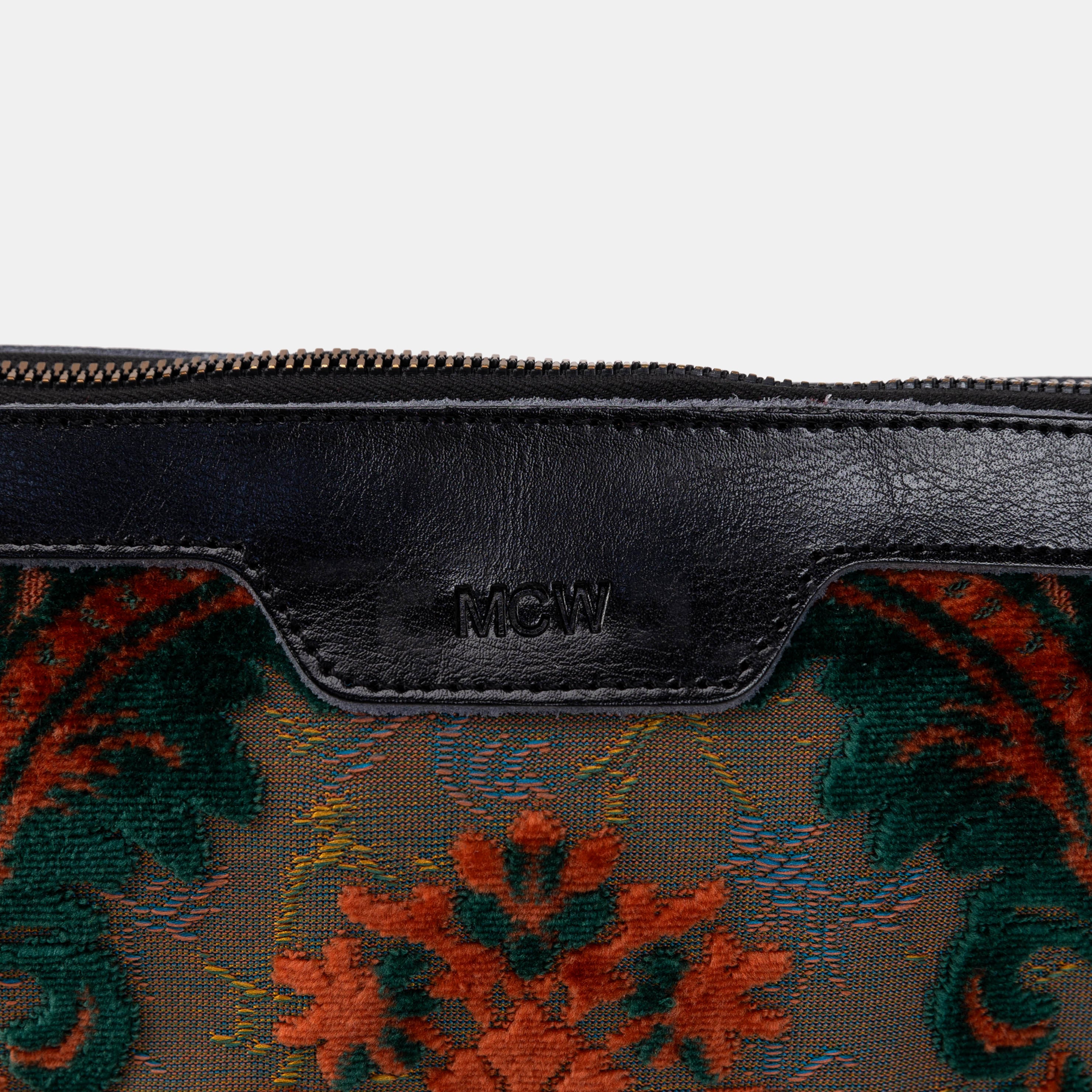 Burnout Velvet Revival Jade Carpet Makeup Bag - Image 3