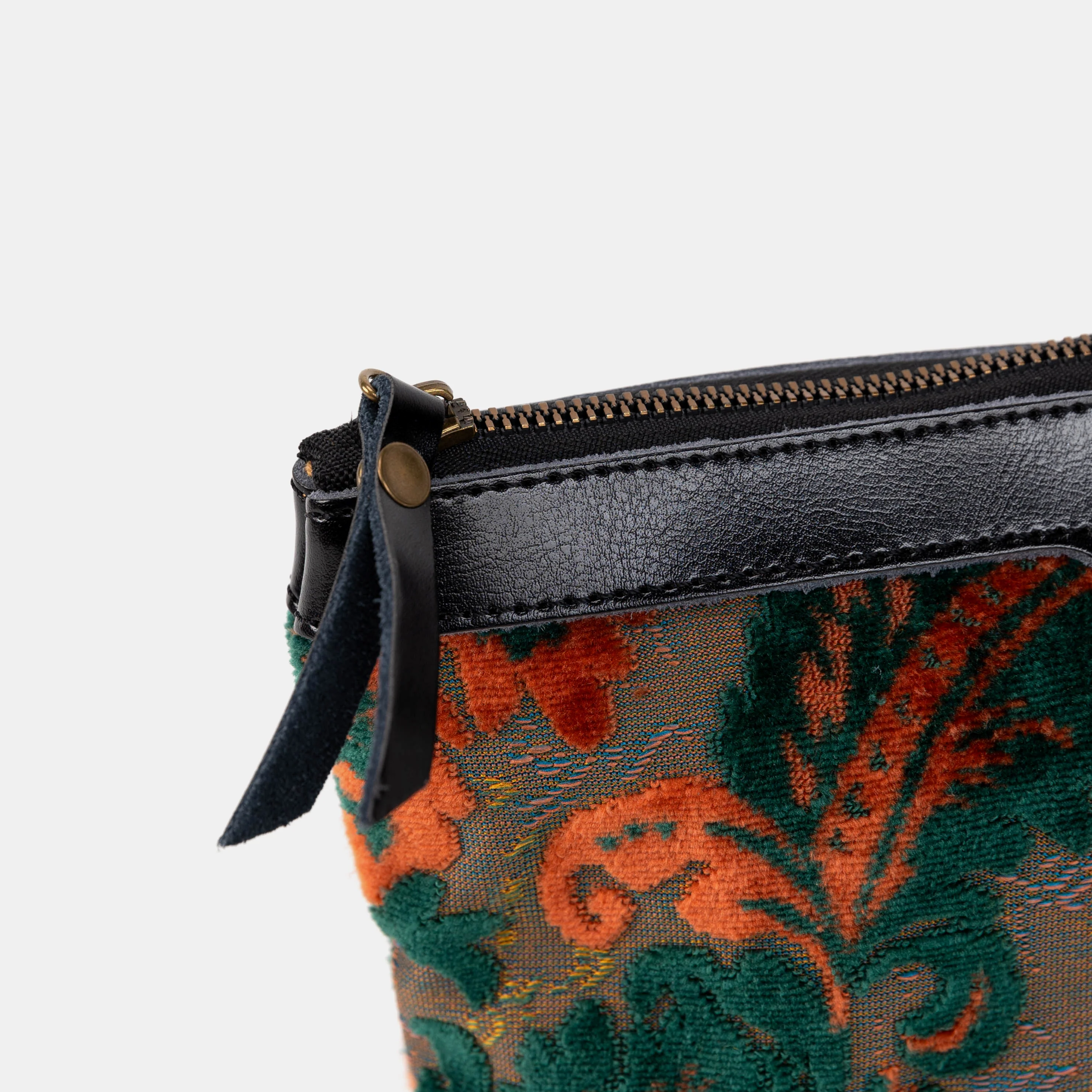 Burnout Velvet Revival Jade Carpet Makeup Bag - Image 4