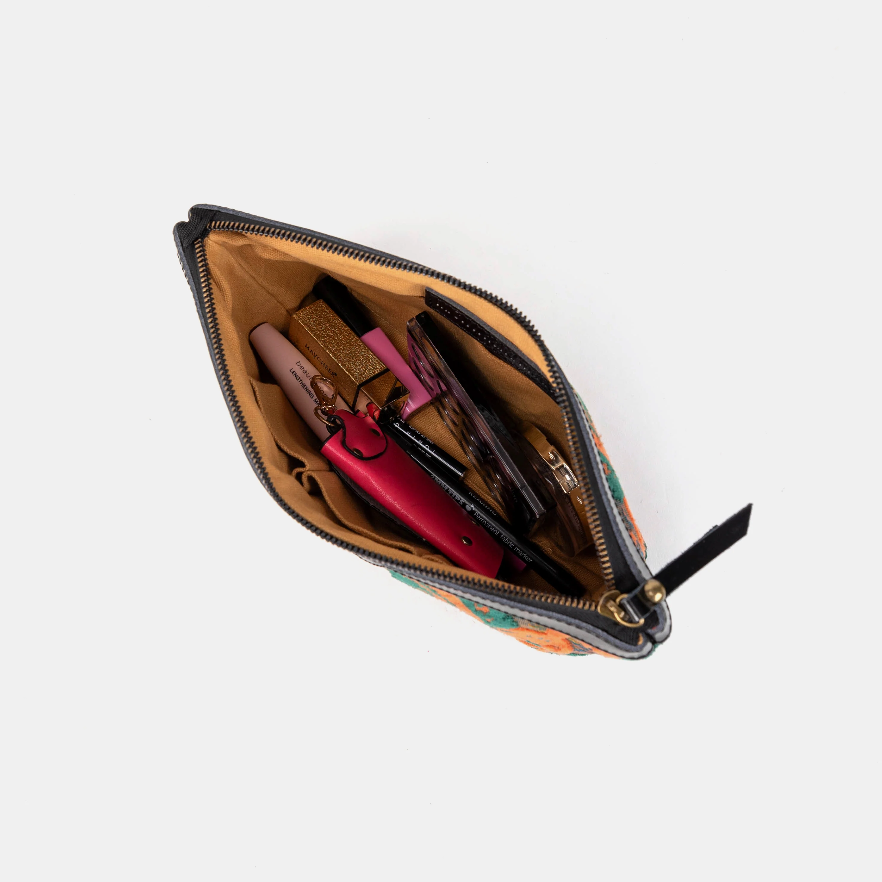 Burnout Velvet Revival Jade Carpet Makeup Bag - Image 6