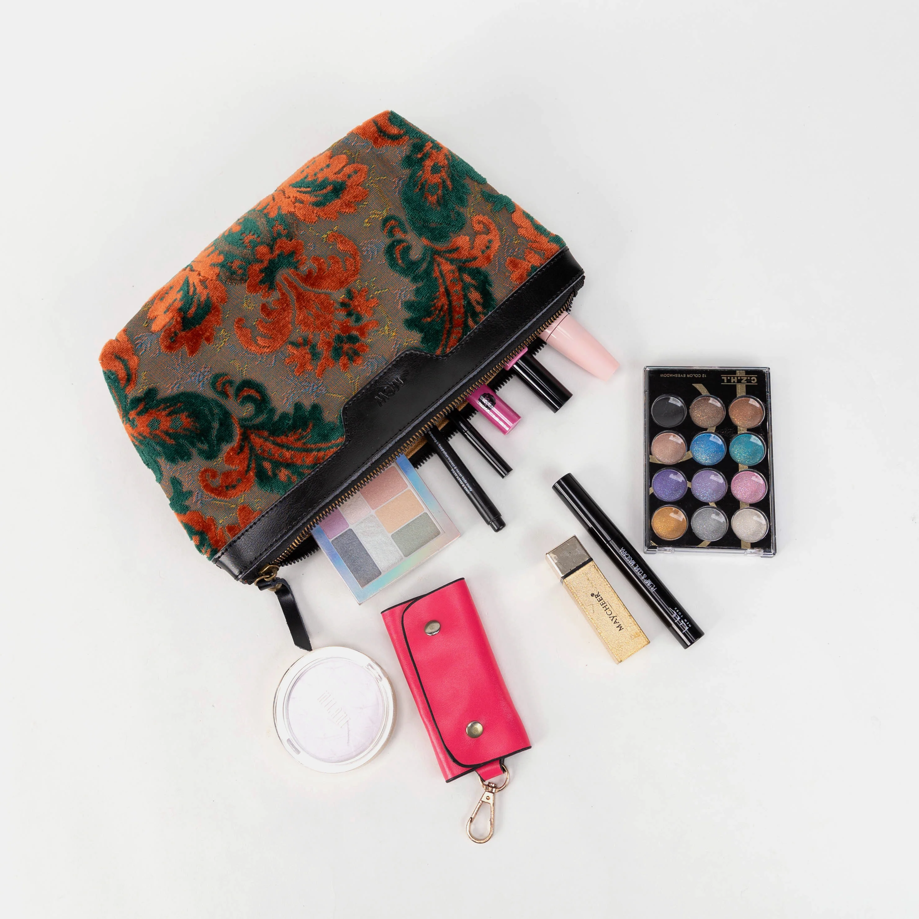 Burnout Velvet Revival Jade Carpet Makeup Bag - Image 7